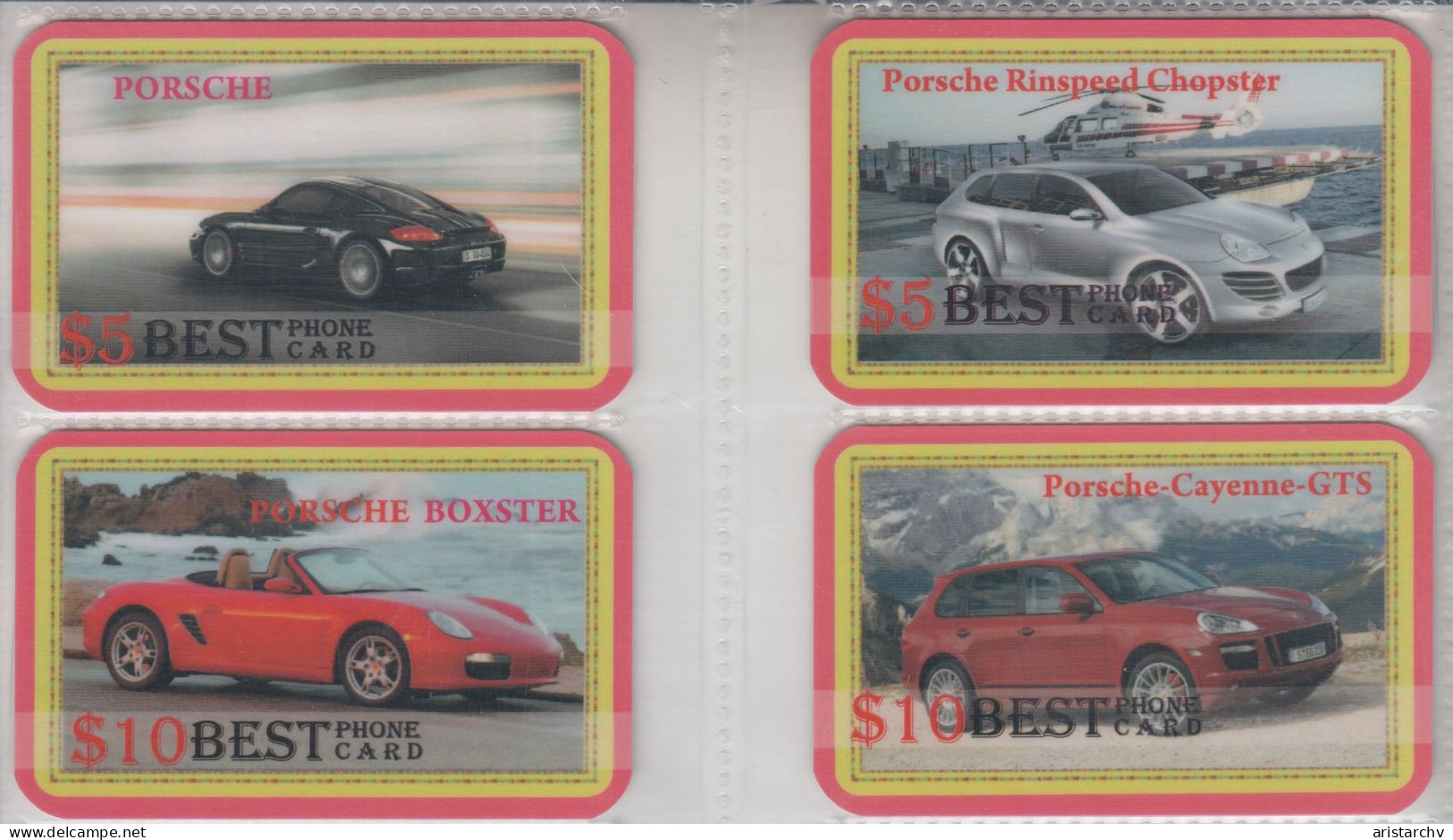 USA CAR PORSCHE CARRERA BOXSTER CAYENNE CAYMAN СHOPSTER 24 CARDS - Cars