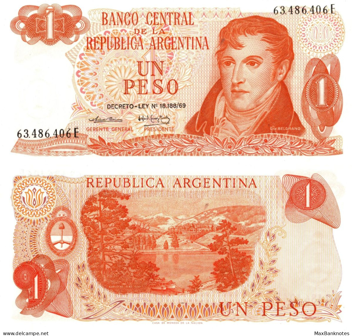 Argentina / 1 Peso / 1974 / P-293(a) / UNC - Argentine