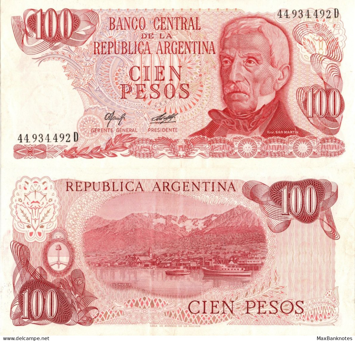 Argentina / 100 Pesos / 1977 / P-302(a) / AUNC - Argentine