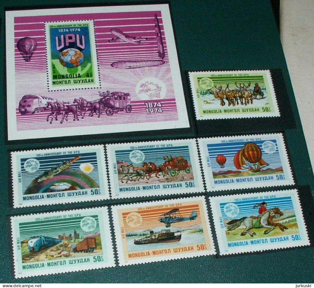 Mongolia 1974 - Mi.842-48 +Bl.36 / Universal Postal Union - MNH - Mongolie