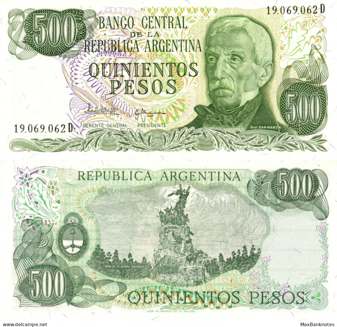 Argentina / 500 Pesos / 1977 / P-303(c) / UNC - Argentine