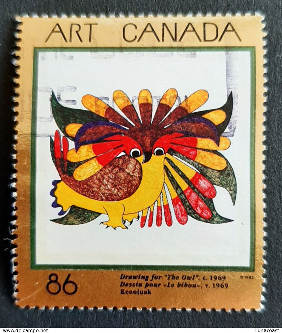 Canada 1993  USED  Sc1466    86c  Masterpieces Of Art, Drawing For The Owl - Gebruikt