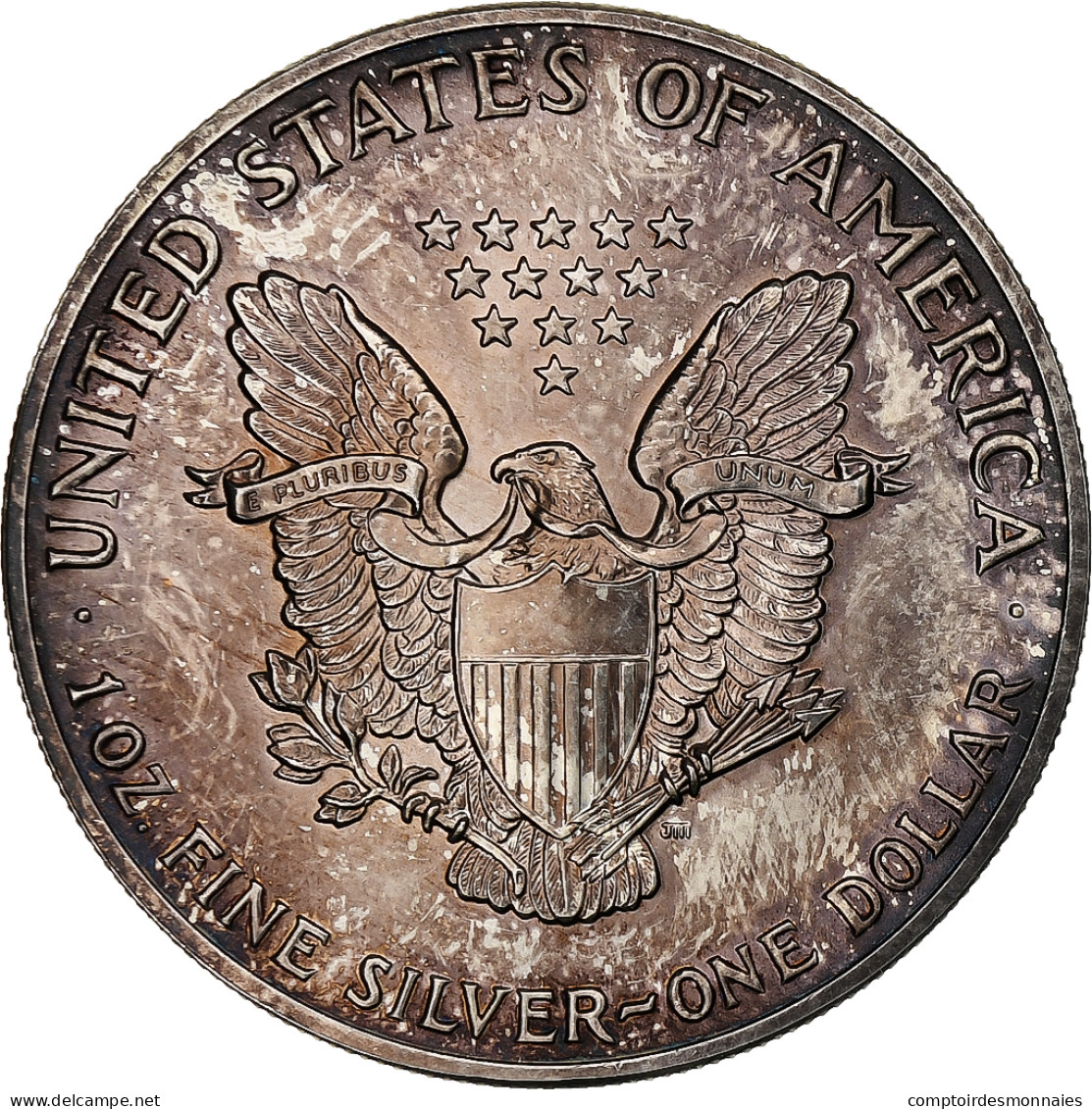 États-Unis, 1 Dollar, 1 Oz, Silver Eagle, 1989, Philadelphie, Bullion, Argent - Argento