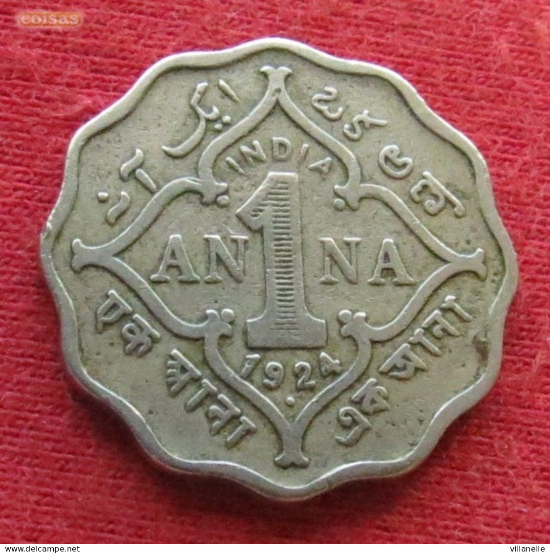 British India 1 Anna 1924 (b) KM# 513 *VT  Inde Indie Indien - Inde