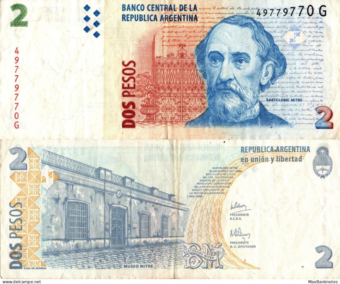 Argentina / 2 Pesos / 2002 / P-352(a) / VF - Argentine