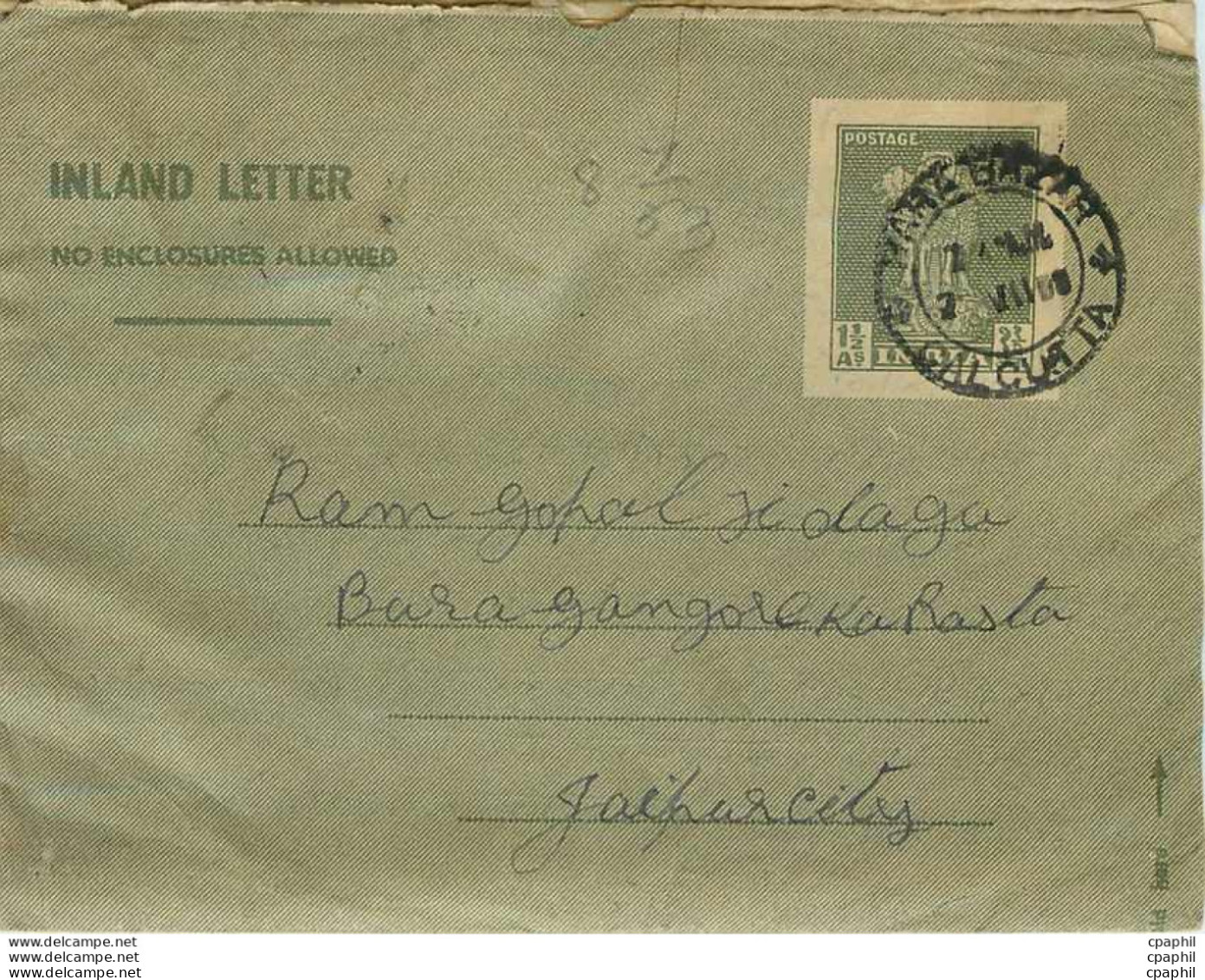 Cover Aerogramme Lettre Aerogramme Inde - Luchtpostbladen