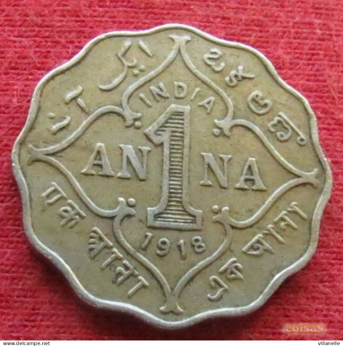 British India 1 Anna 1918 KM# 513 *VT Inde Indie Indien - Inde