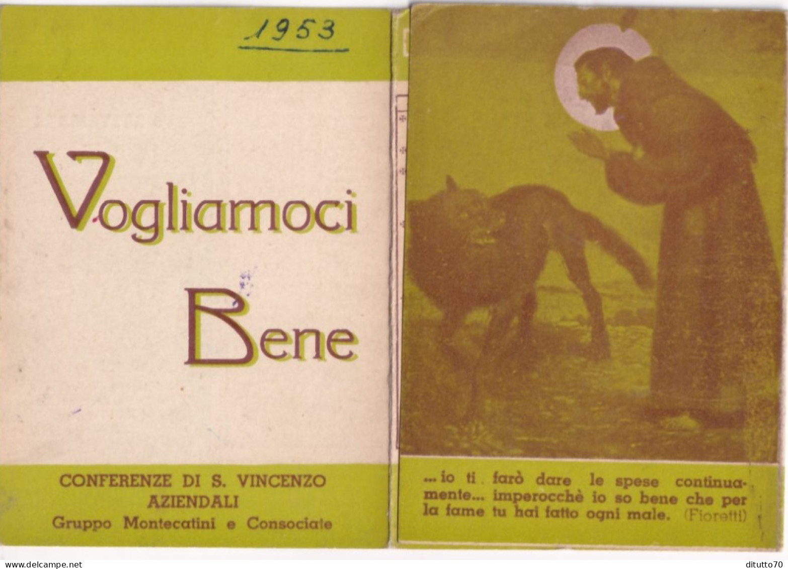 Calendarietto - Conferenza Aziendale S.vincenzo - Gruppo Montecatini E Consoclate - Vogliamoci Bene - Anno 1953 - Petit Format : 1941-60
