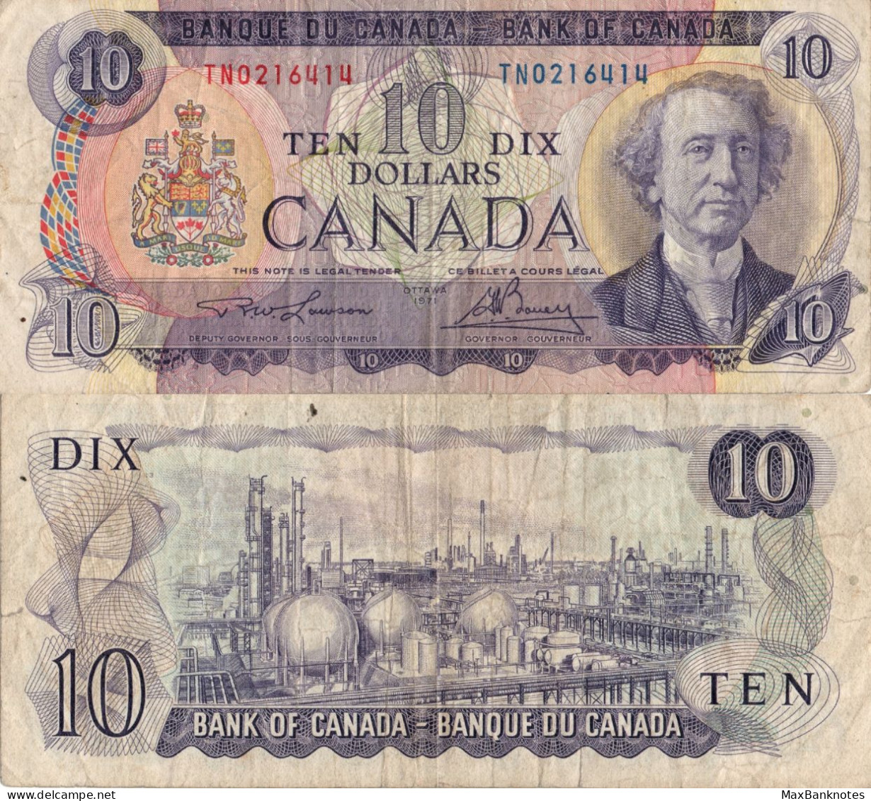 Canada / 10 Dollars / 1971 / P-88(c) / VF - Canada