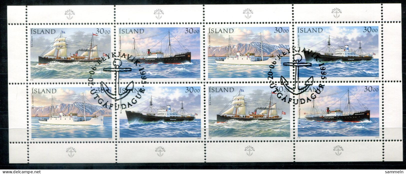 ISLAND 828-831 KB FD Canc. - Postschiffe, Mail Ships, Navires De Courrier - ICELAND / ISLANDE - Hojas Y Bloques