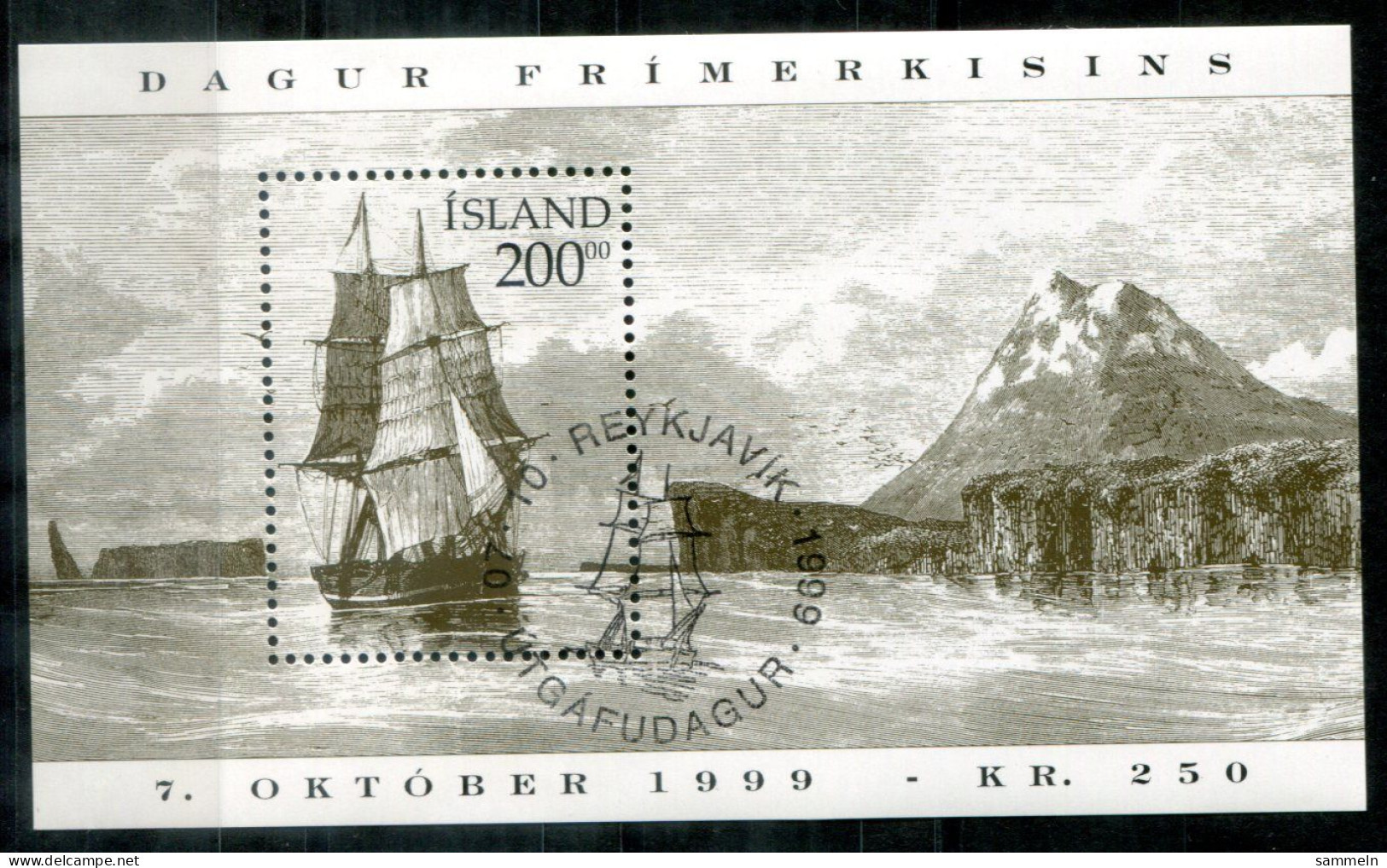 ISLAND Block 24, Bl.24 FD Canc. - Segelschiff, Sailing Ship, Bateau à Voile - ICELAND / ISLANDE - Blocks & Kleinbögen