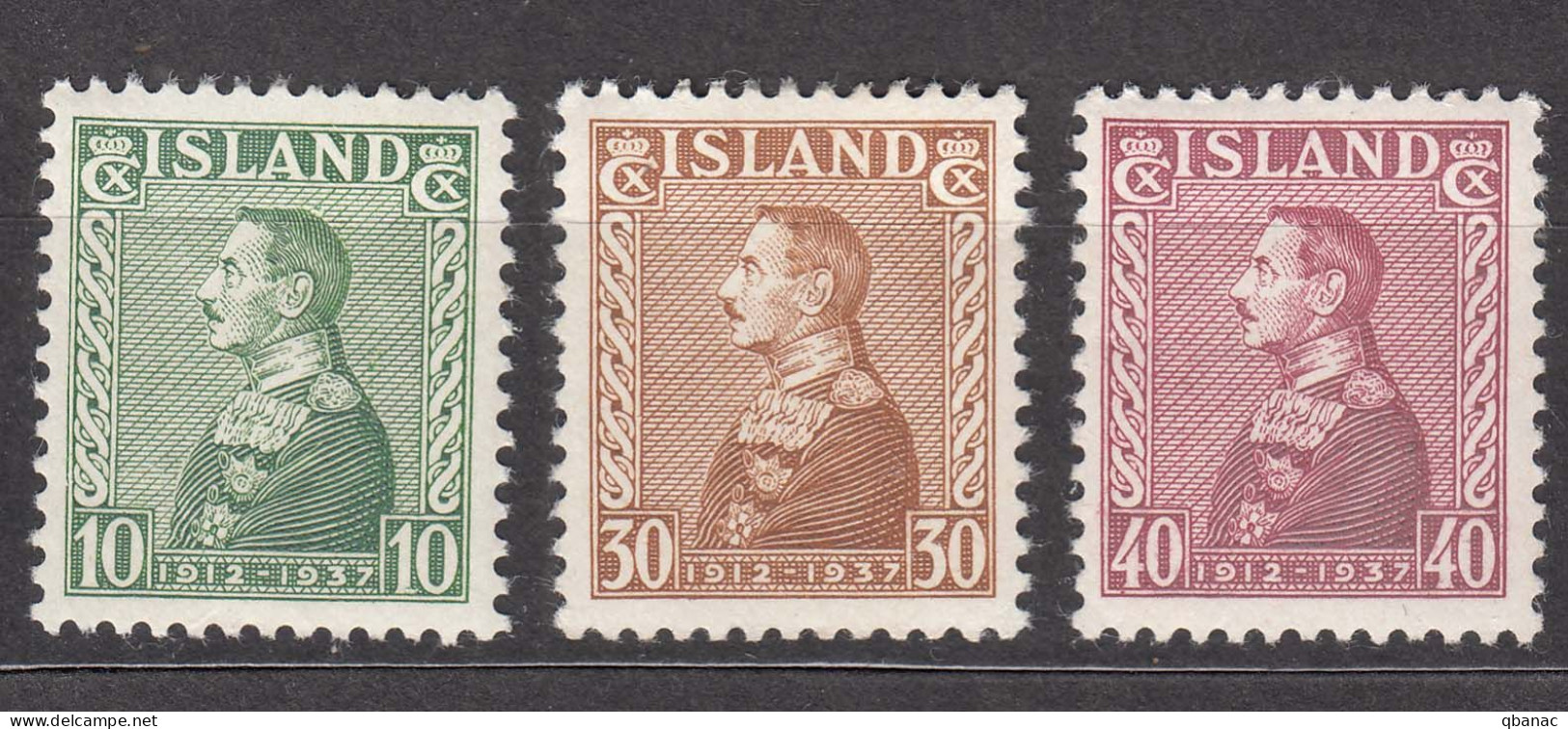 Iceland Island Ijsland 1937 Mi#187-189 Mint Hinged - Ongebruikt