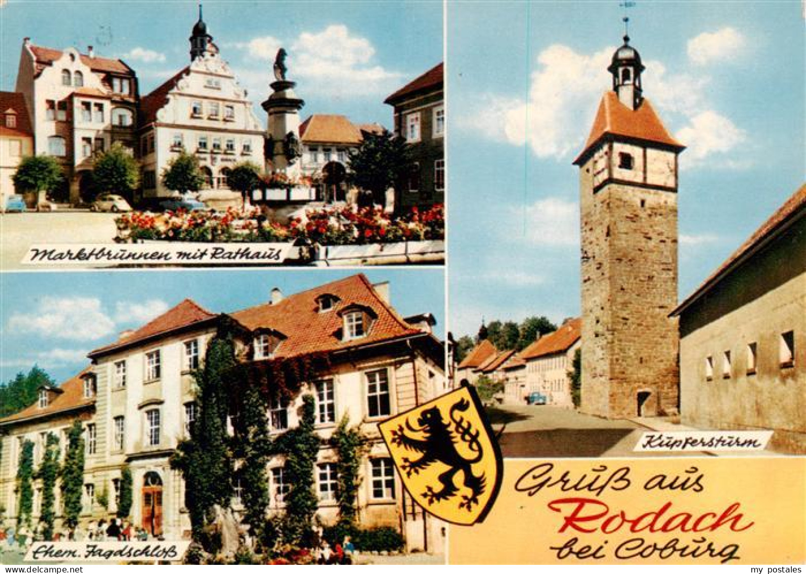 73952706 Rodach_Bad_Rodach_Coburg Marktbrunnen Mit Rathaus Ehem Jagdschloss Kupf - Bad Rodach