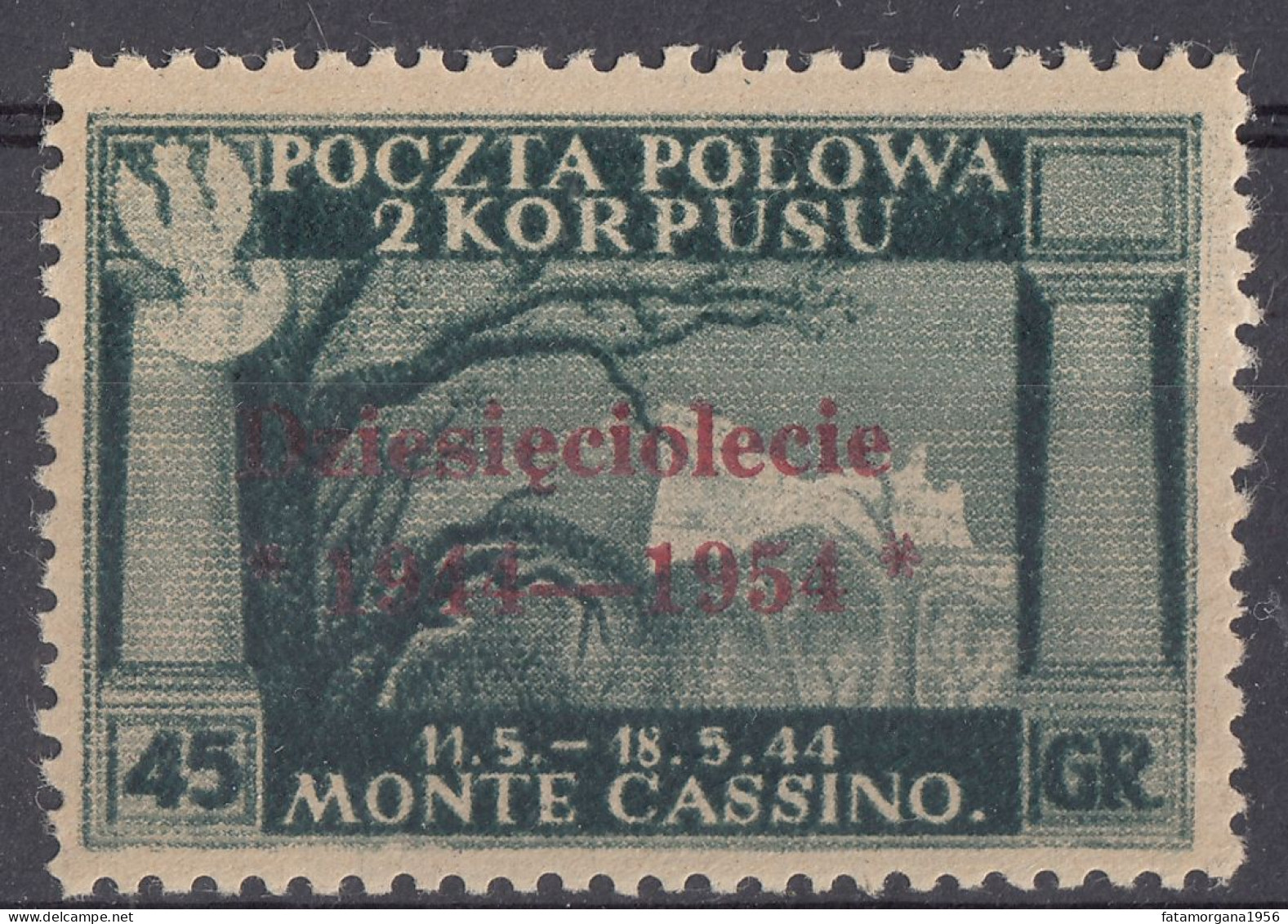 ITALIA - CORPO POLACCO -  1954 - Unificato L4, Nuovo MH. - 1946-47 Corpo Polacco Periode