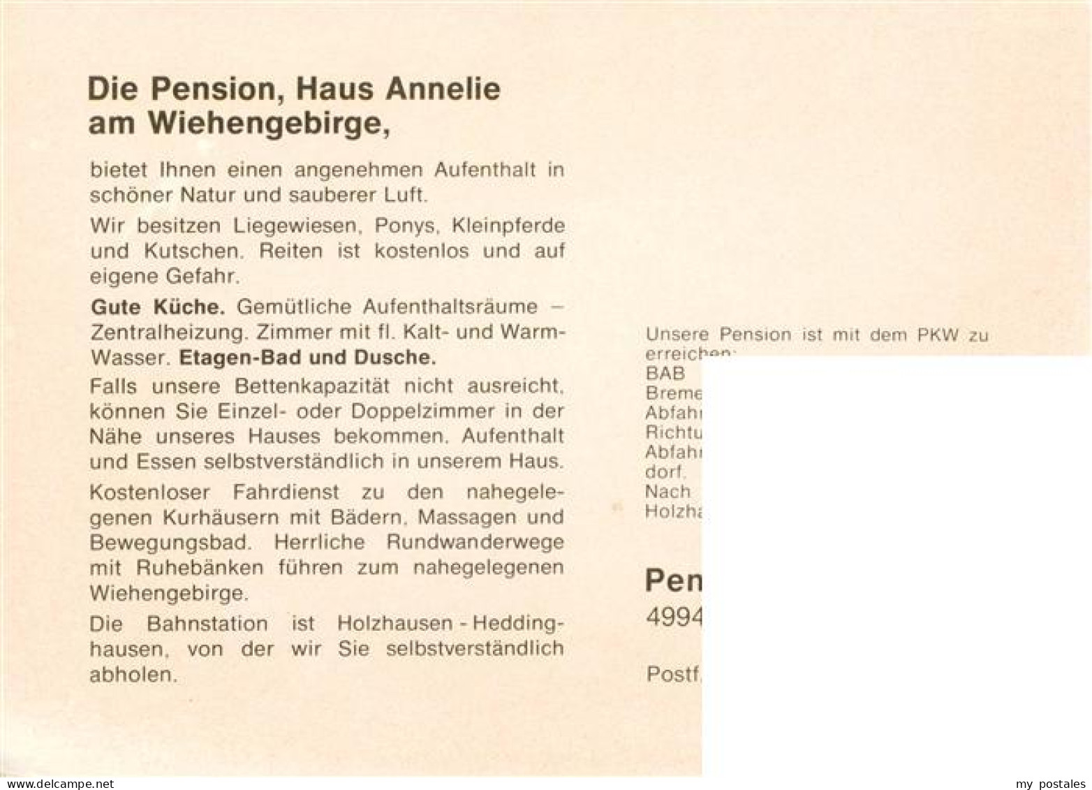 73912743 Bad Holzhausen Luebbecke Preussisch Oldendorf NRW Pension Haus Annelie  - Getmold