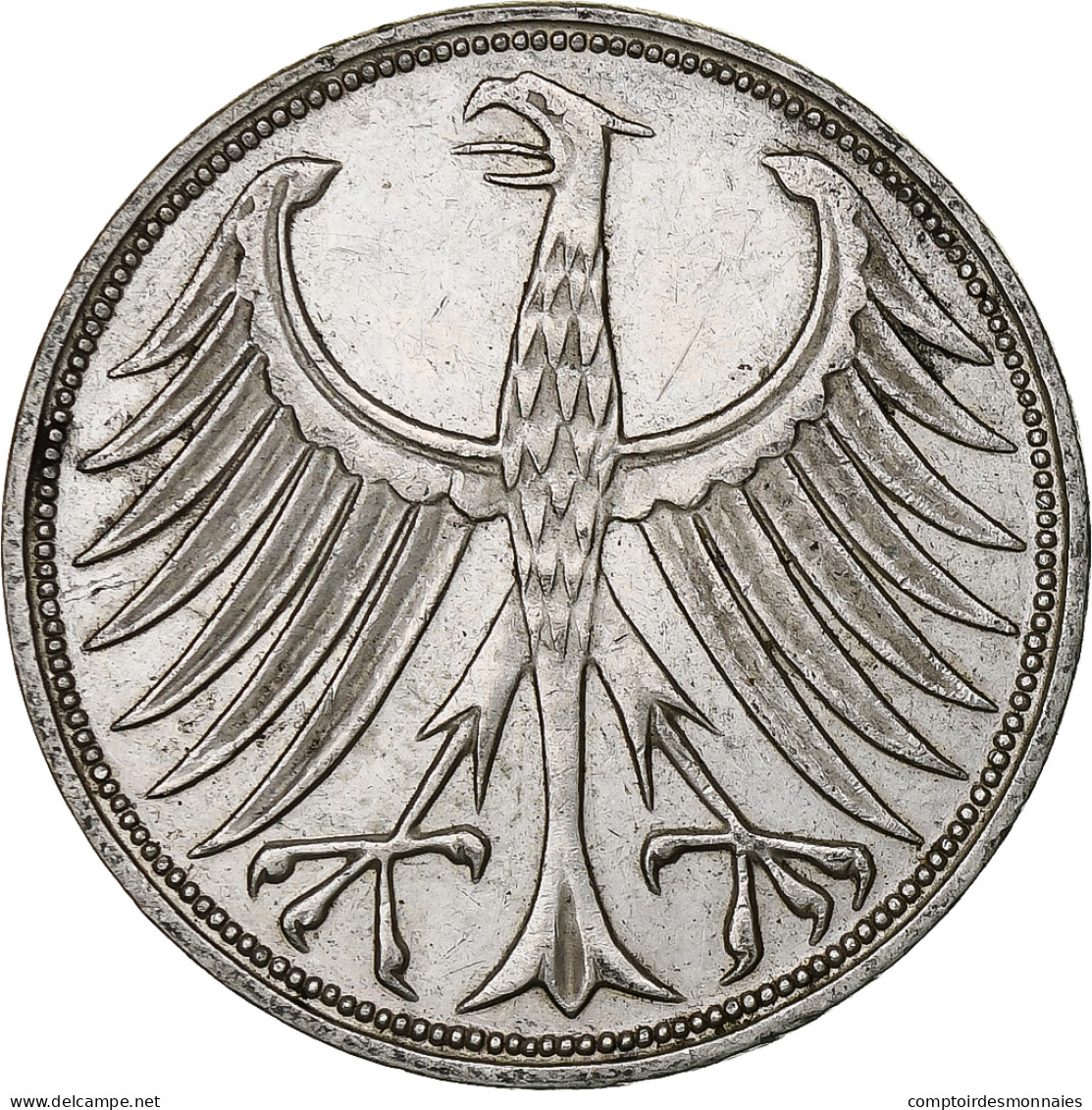 République Fédérale Allemande, 5 Mark, 1968, Stuttgart, Argent, TTB+ - 5 Marcos