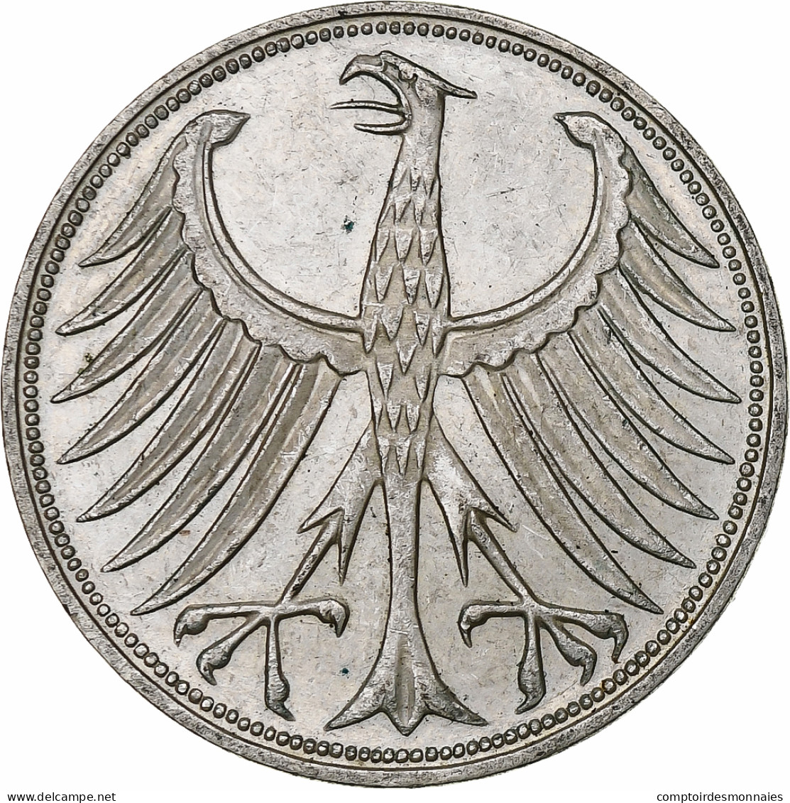 République Fédérale Allemande, 5 Mark, 1968, Stuttgart, Argent, SUP, KM:112.1 - 5 Mark