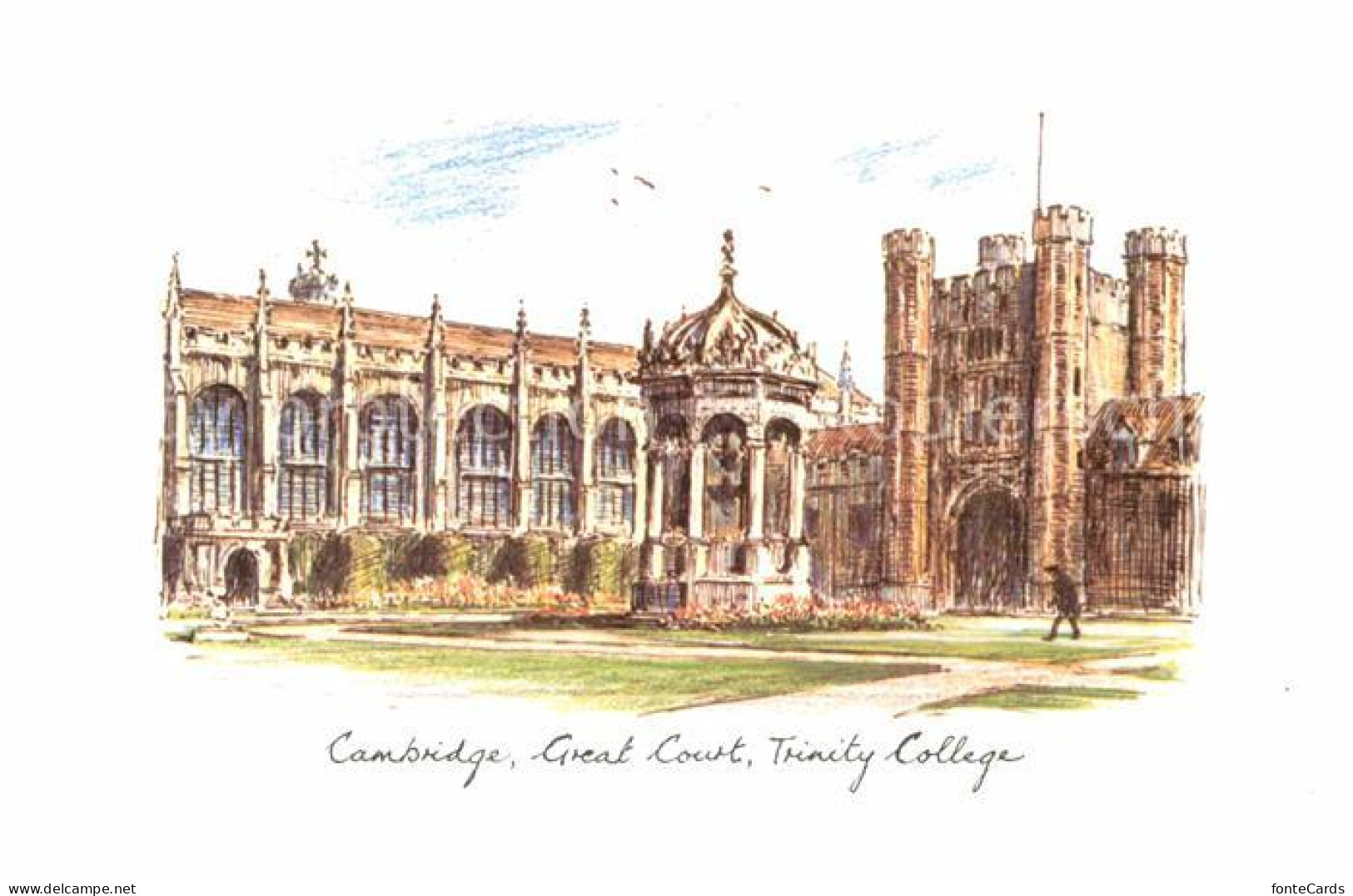 72785705 Cambridge Cambridgeshire Great Court Trinity College Kuenstlerkarte Cam - Autres & Non Classés