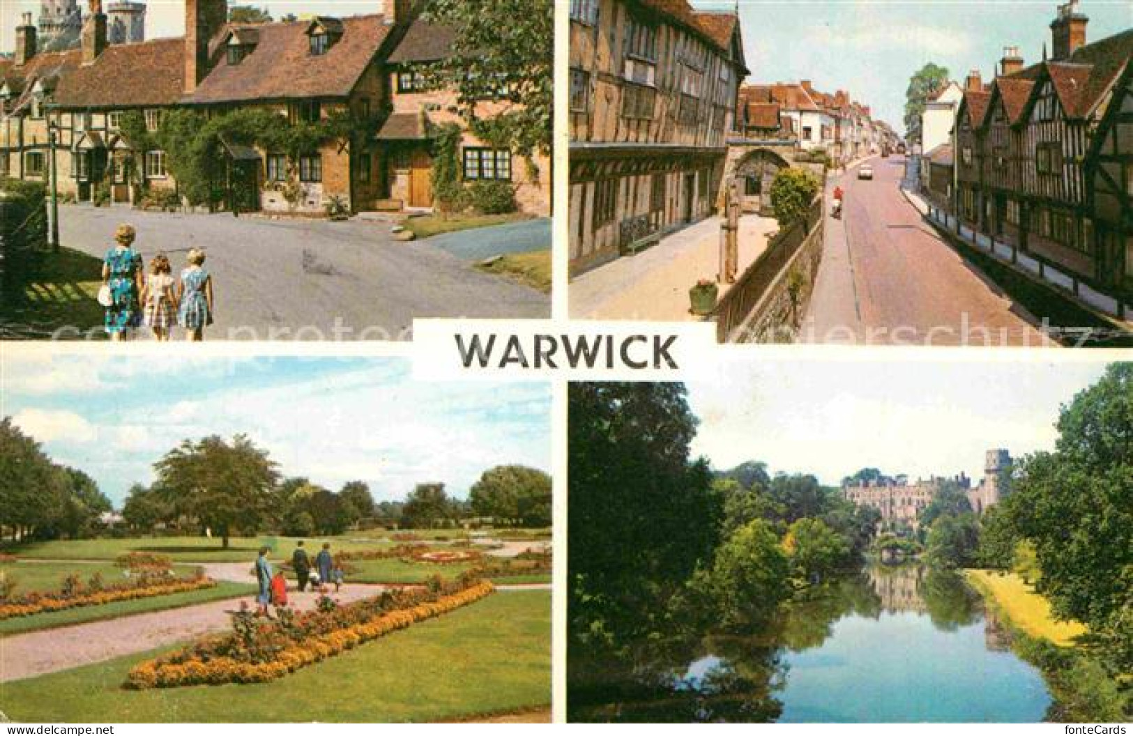 72766552 Warwick Warwick Castle From Bridge End High Street Pleasure Gardens  - Andere & Zonder Classificatie