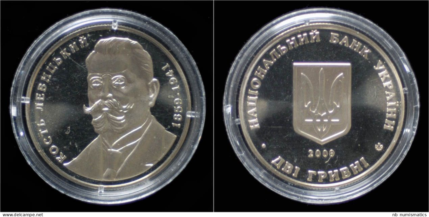 Ukraine 2 Hriwen 2009- Commemorative Coin- K.Levytskyi. Proof - Oekraïne
