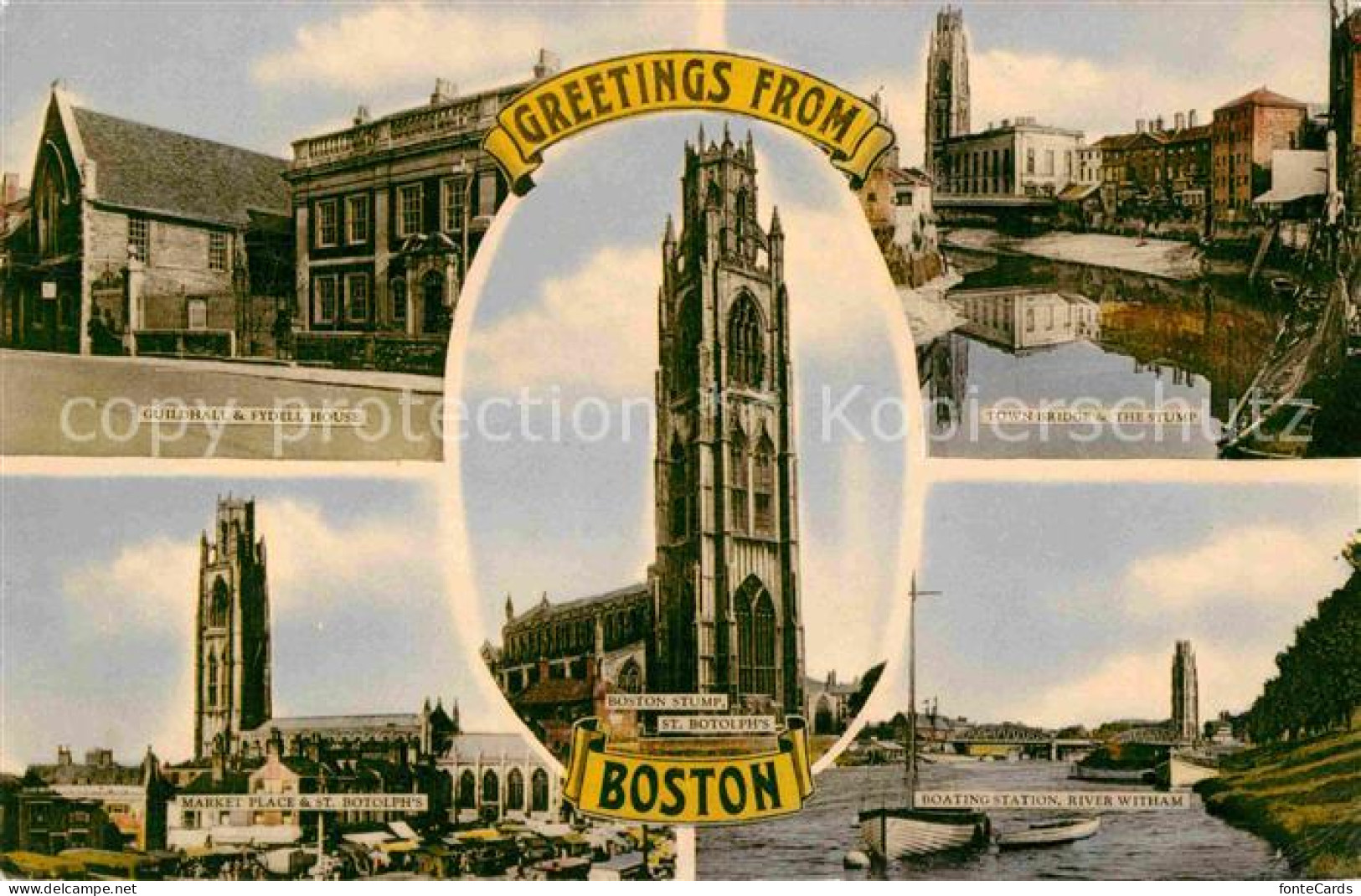 72746087 Boston Town-Bridge Stump Market-Place River-Witham Fidel-House  - Andere & Zonder Classificatie