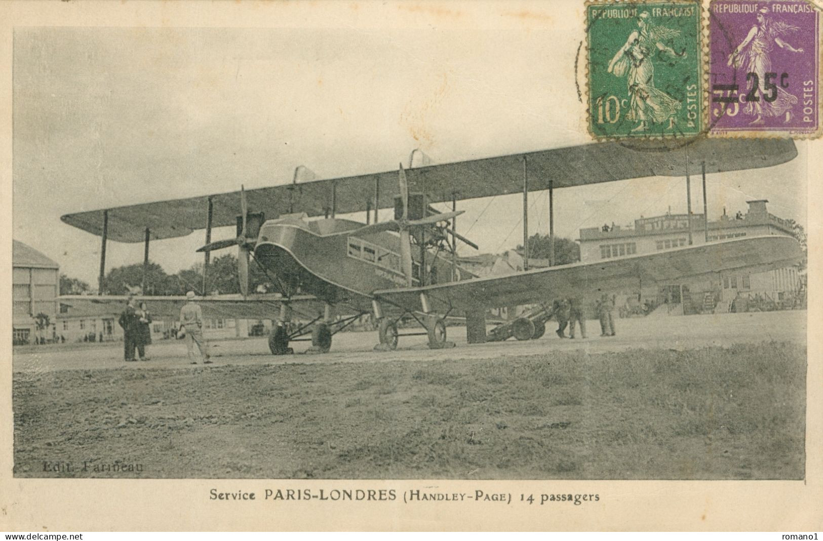 75)   Service PARIS LONDRES  ( Handley Page  ) 14 Passagers  (  Avion Aviation  ) - Aéroports De Paris