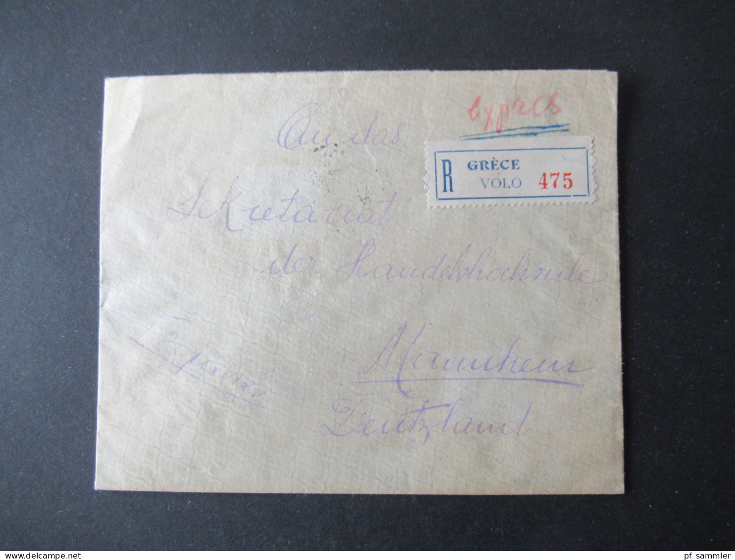 Griechenland Verwendet 1925 / Ausgabe 1911 Mi.Nr.168 Als 8er Block Per Express Einschreiben Volo Nach Mannheim - Storia Postale