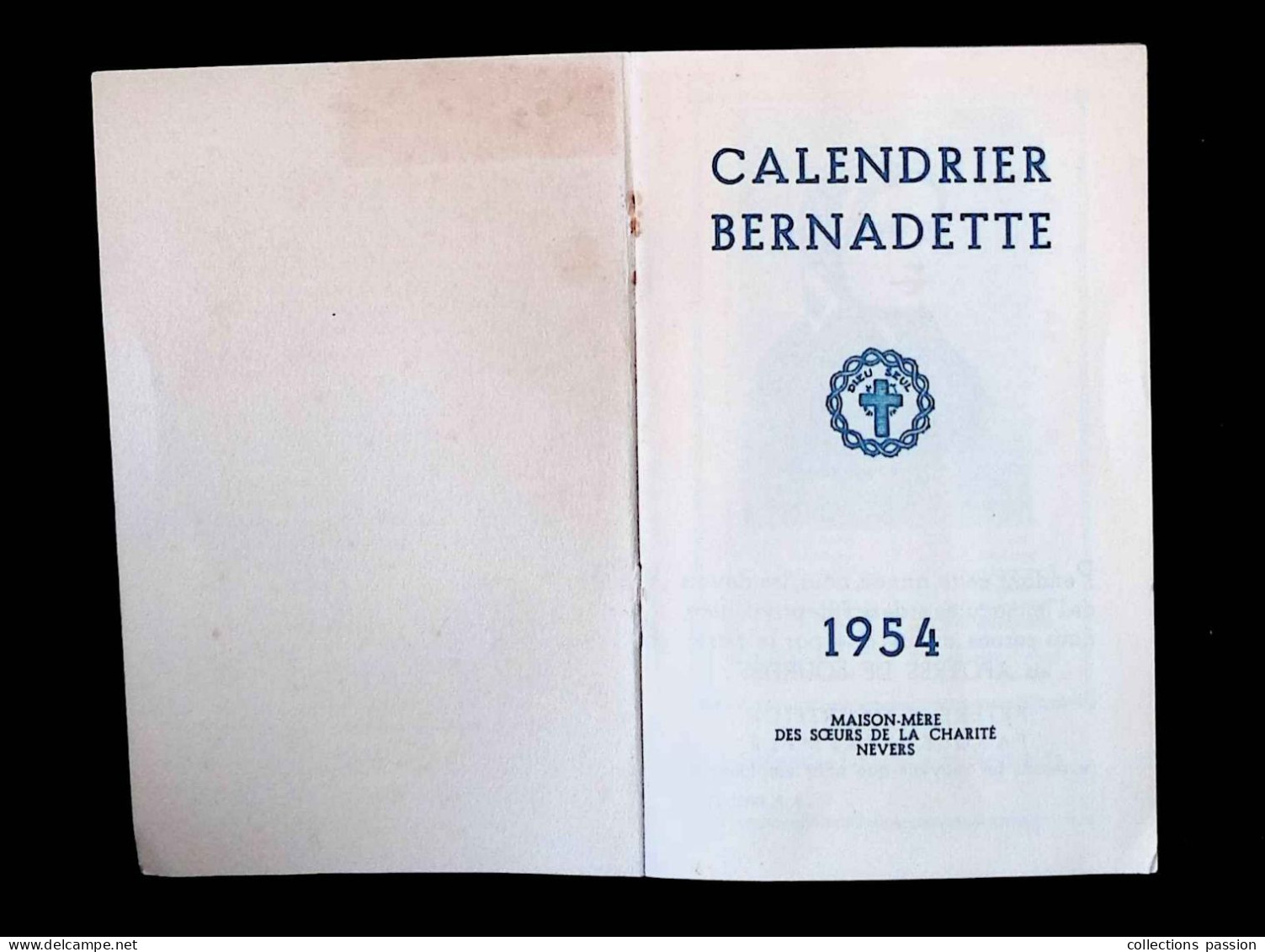 Calendrier Bernadette 1954, Carnet, Maison Mère Des Soeurs De La Charité, 58, Nevers, 16 Pages, 4 Scans, Frais Fr 2.25 E - Tamaño Pequeño : 1941-60