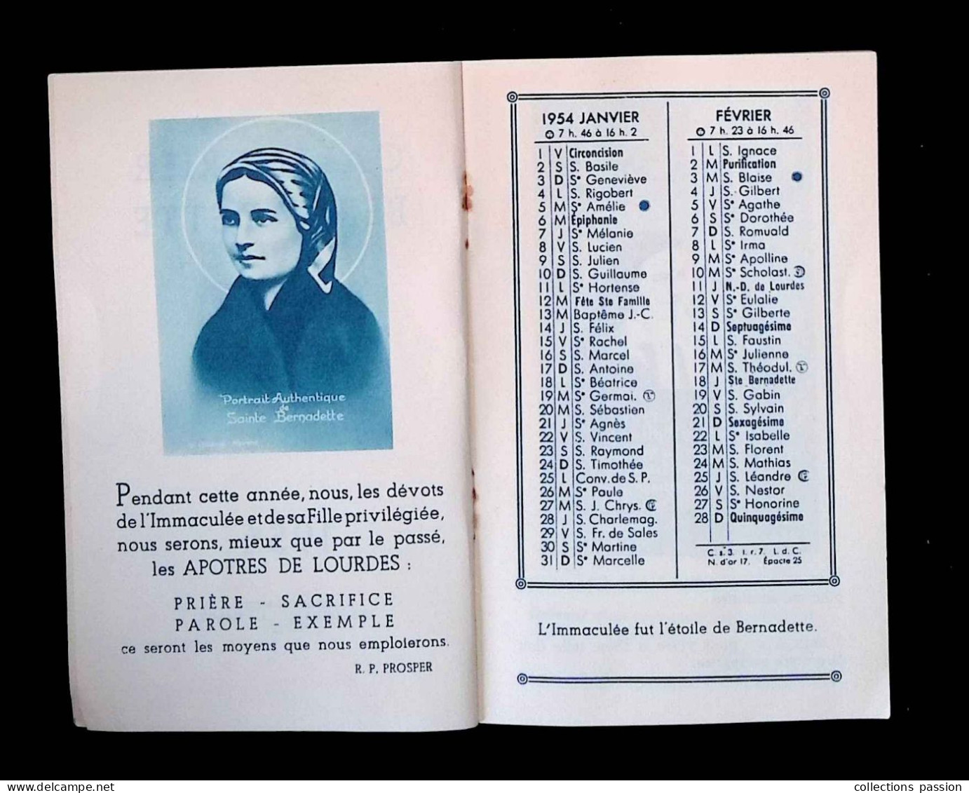 Calendrier Bernadette 1965, Carnet, Maison Mère Des Soeurs De La Charité, 58, Nevers, 15 Pages, 4 Scans, Frais Fr 2.25 E - Tamaño Pequeño : 1961-70