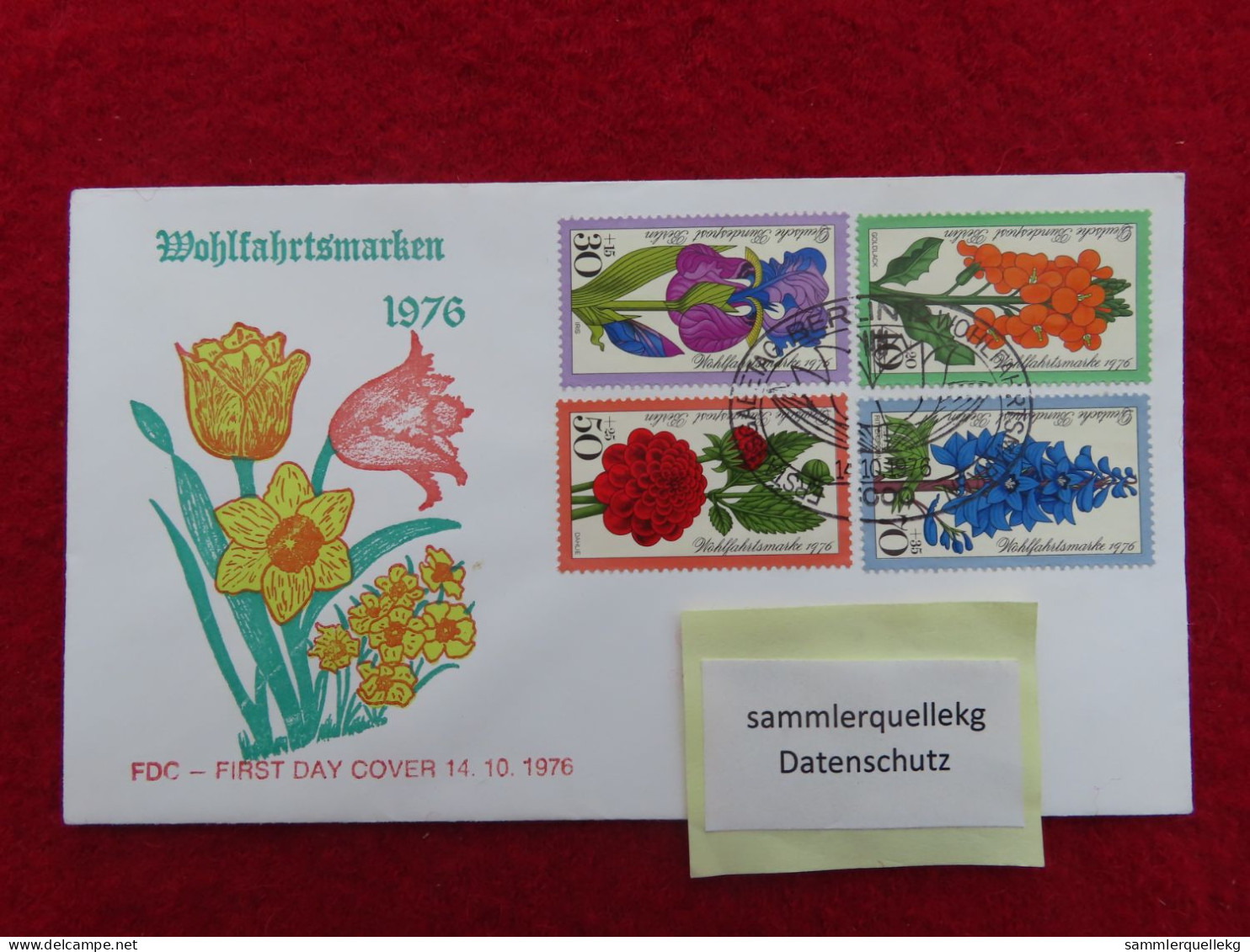 Berlin 524 - 527 Ersttagsbrief 14. 10. 1976, Wohlfahrt - Gartenblumen - 1971-1980