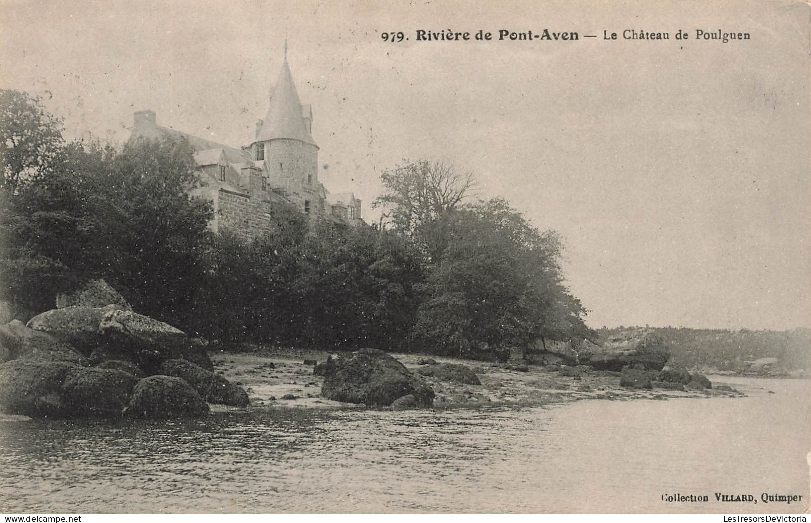 FRANCE - Rivière De Pont Aven - Le Château De Poulguen - Oblitération Ambulante - Carte Postale Ancienne - Pont Aven