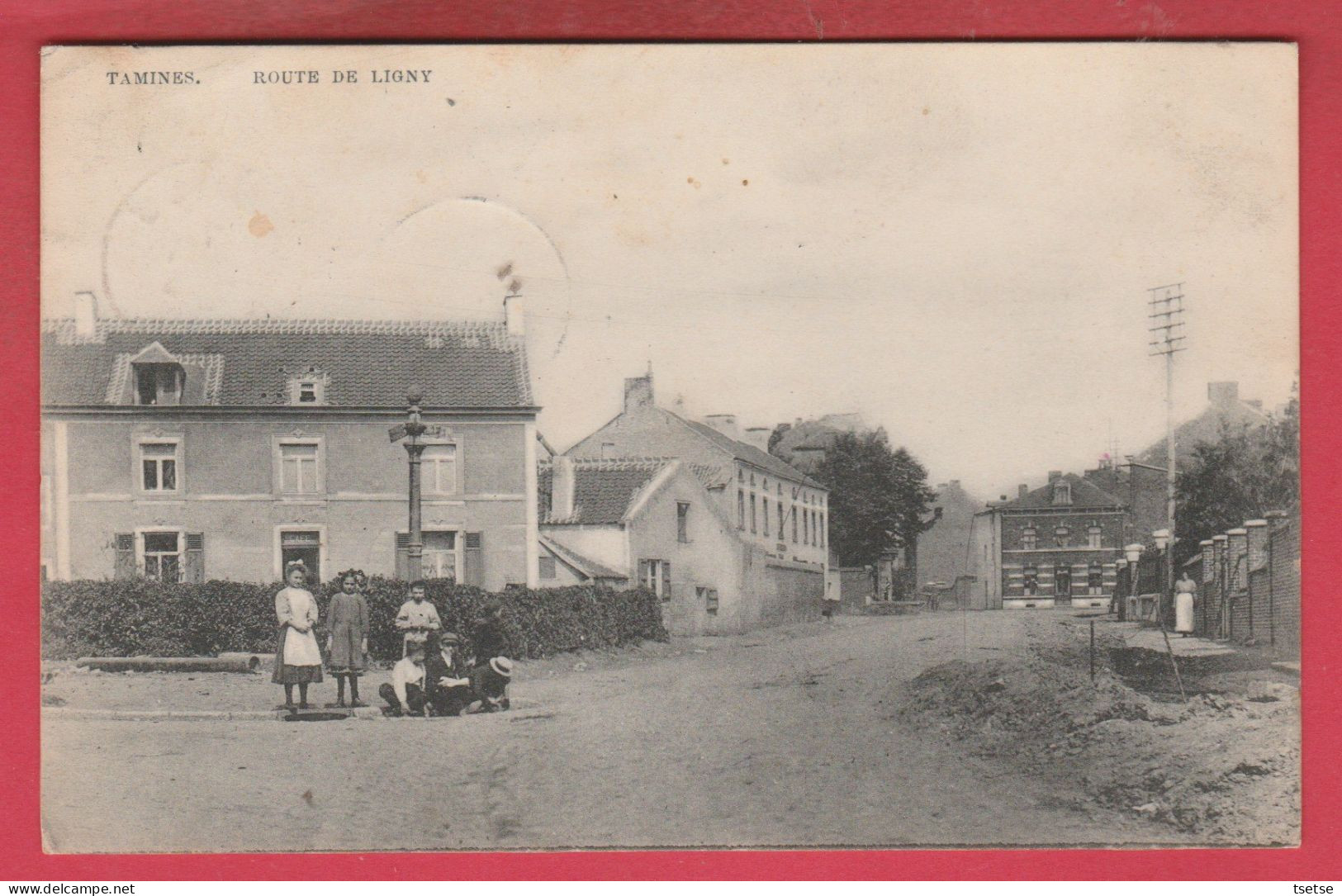 Tamines - Route De Ligny - 1908 ( Voir Verso ) - Sambreville