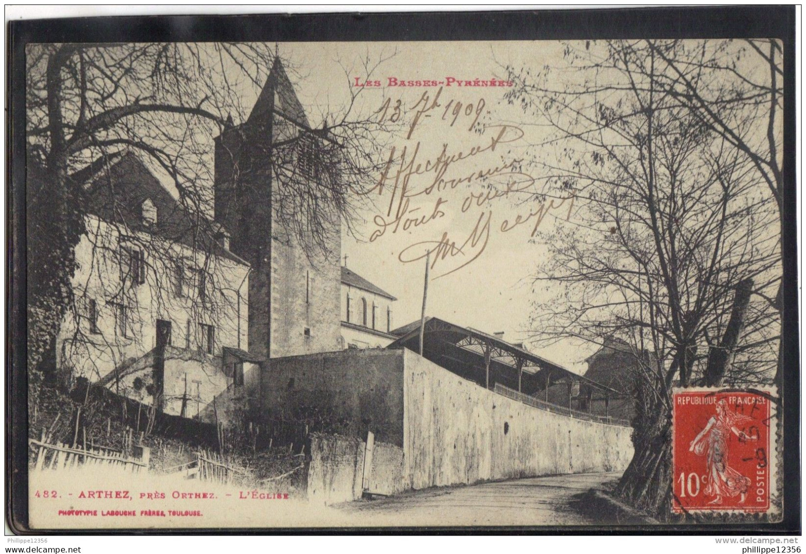 64163 . ARTHEZ . L EGLISE . 1909 - Arthez De Bearn