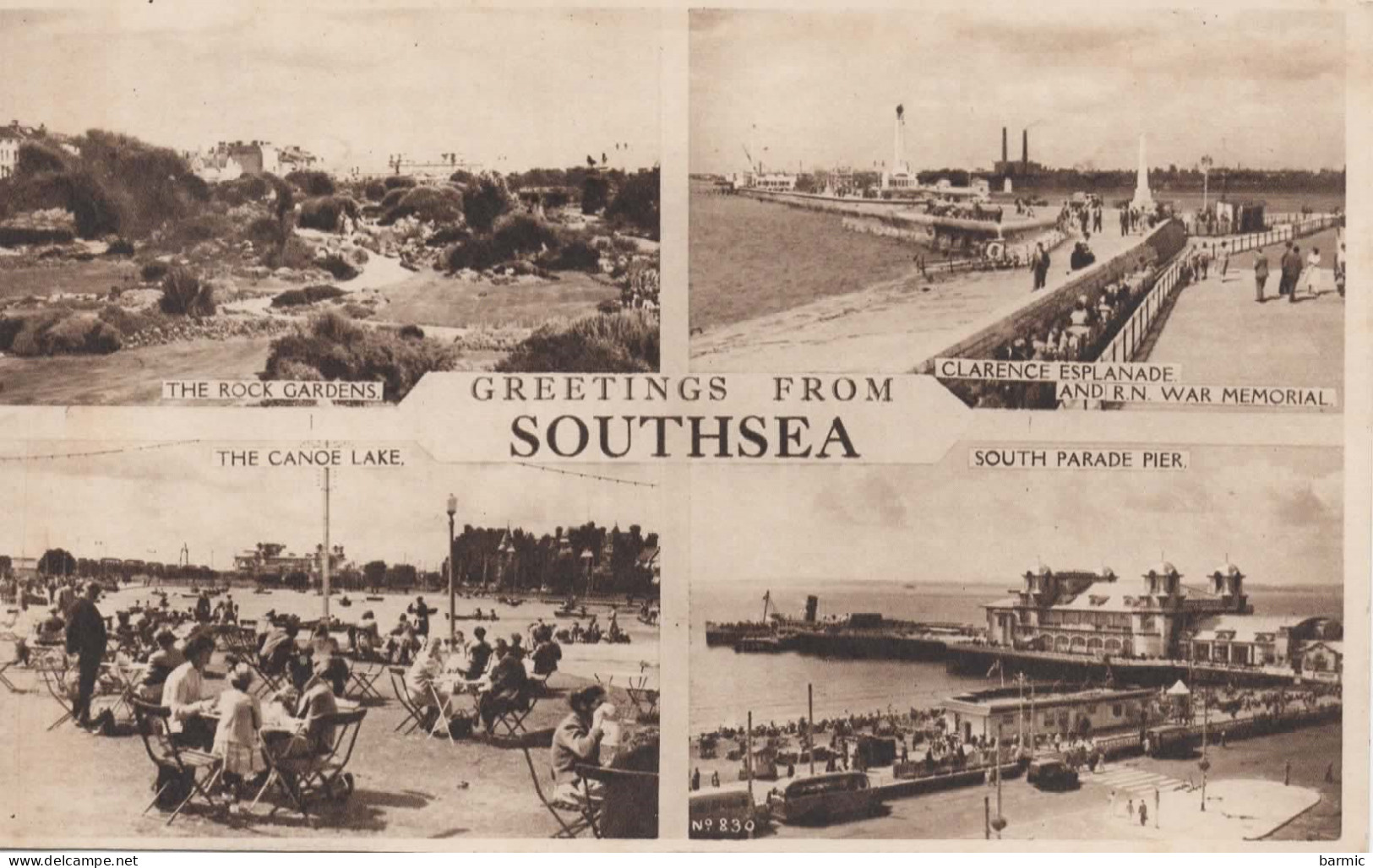 SOUTHSEA, MUILTIVUE, THE ROCK GARDENS, THE CANOE LAKE, SOUTH PARADE PIER, CLARENCE ESPLANADE  REF 14165 - Southsea