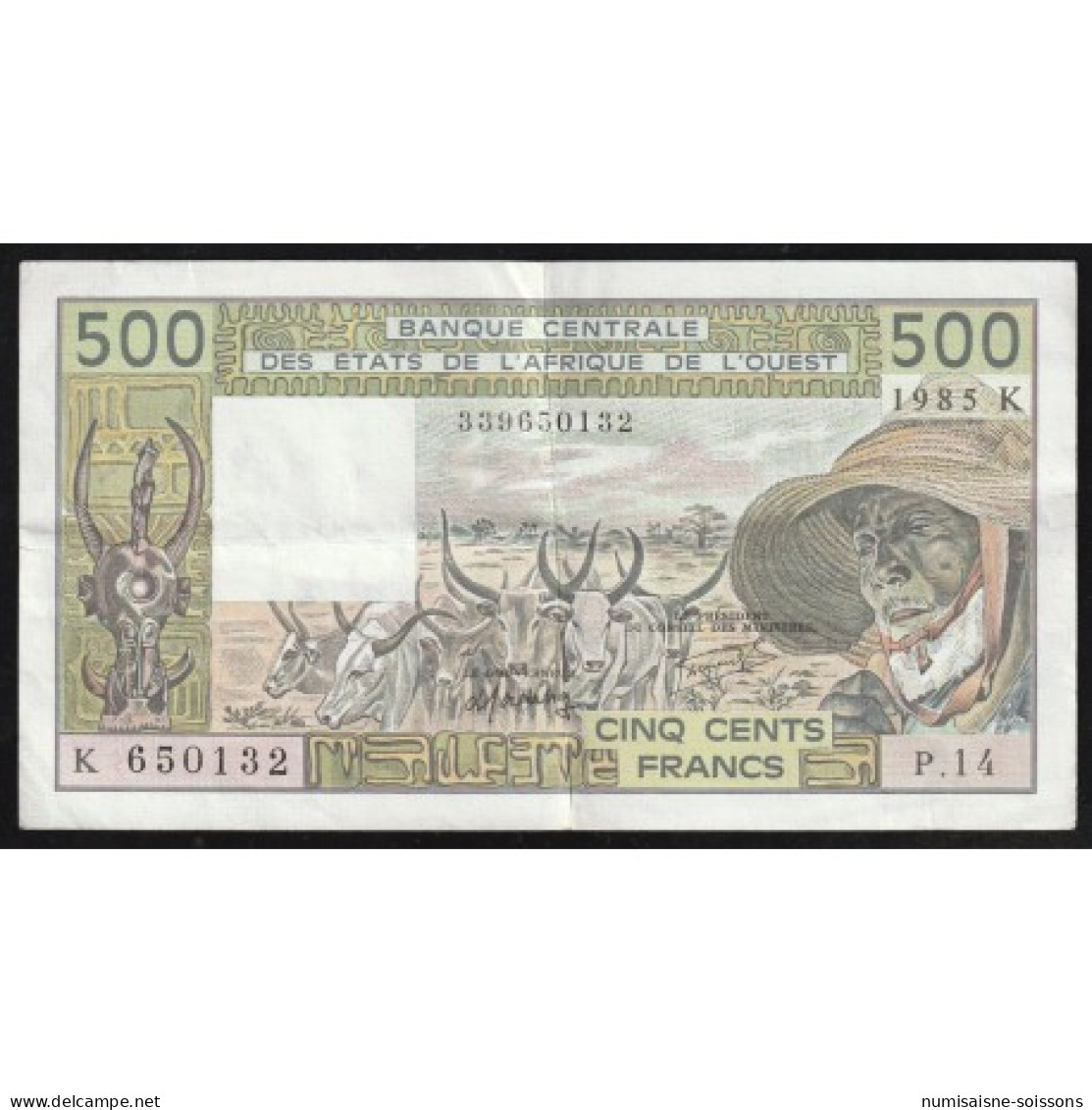 ÉTATS DE L'AFRIQUE DE L'OUEST - SENEGAL - PICK 706K. H  - 500 FRANCS 1985 - SIGN 19 - B C E A O - SUP - Sénégal