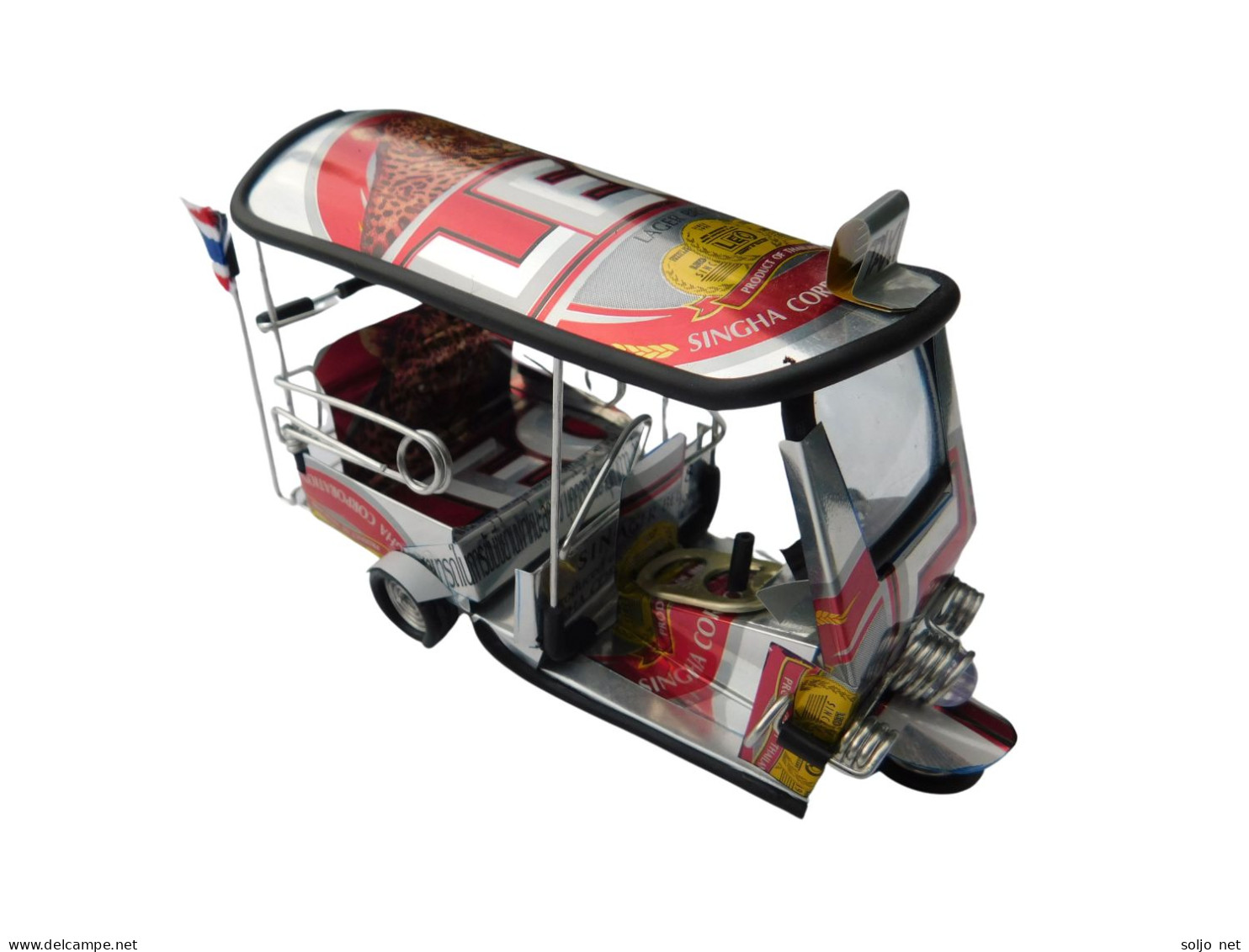 *** Leo Beer *** Detailgetreue Handgefertigte Nachbildung: TUK TUK Taxi Aus Thailand - 14x7x6 Cm - Moto