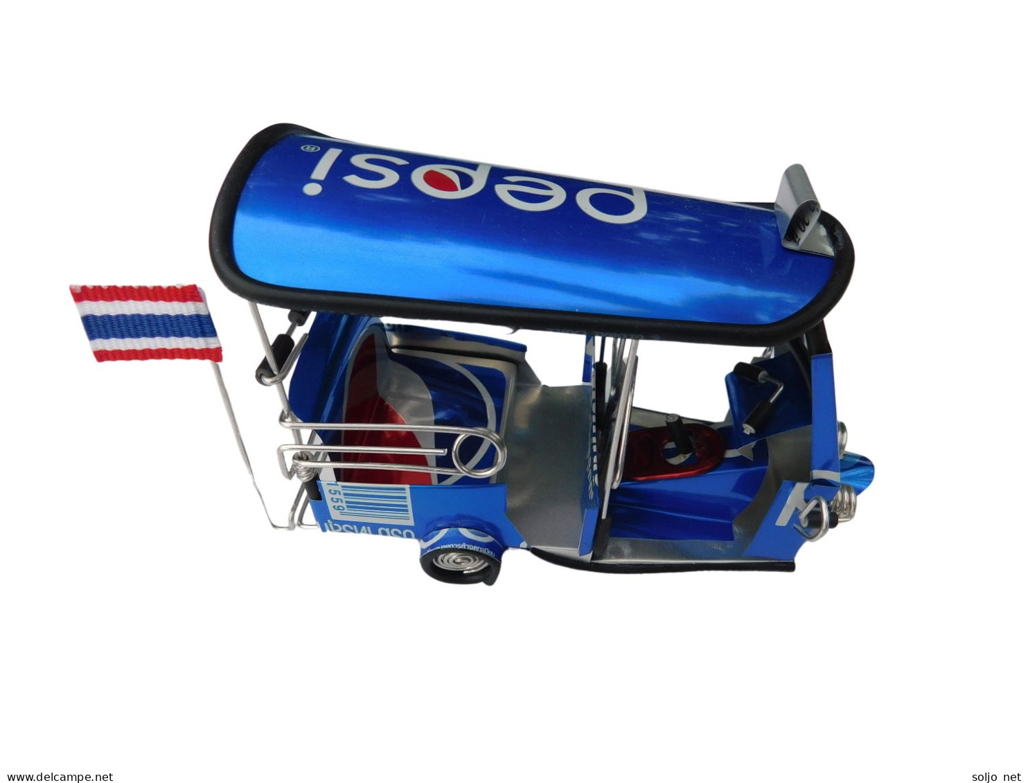 *** Pepsi *** Detailgetreue Handgefertigte Nachbildung: TUK TUK Taxi Aus Thailand - 14x7x6 Cm - Motos