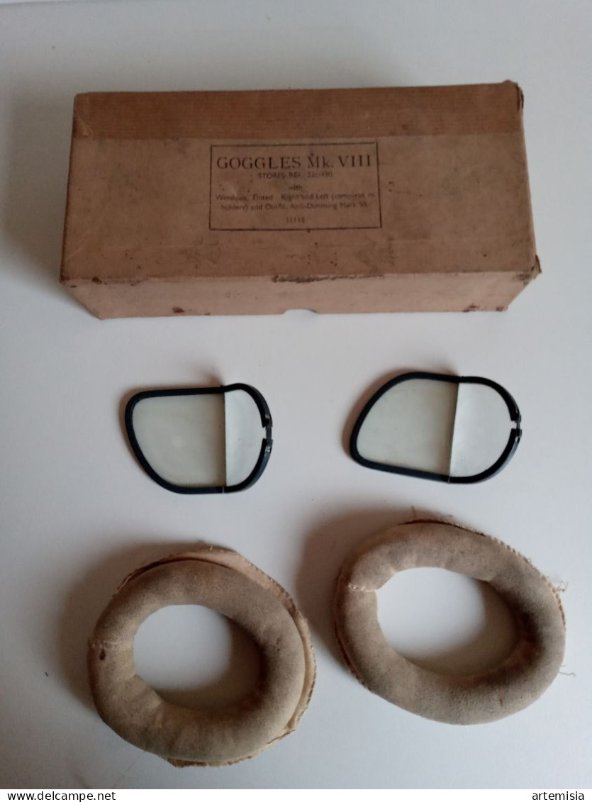 Boîte En Carton D'origine Et Pièces De Rechange Pour Des Lunettes De Vol Mk VIII - Aviation