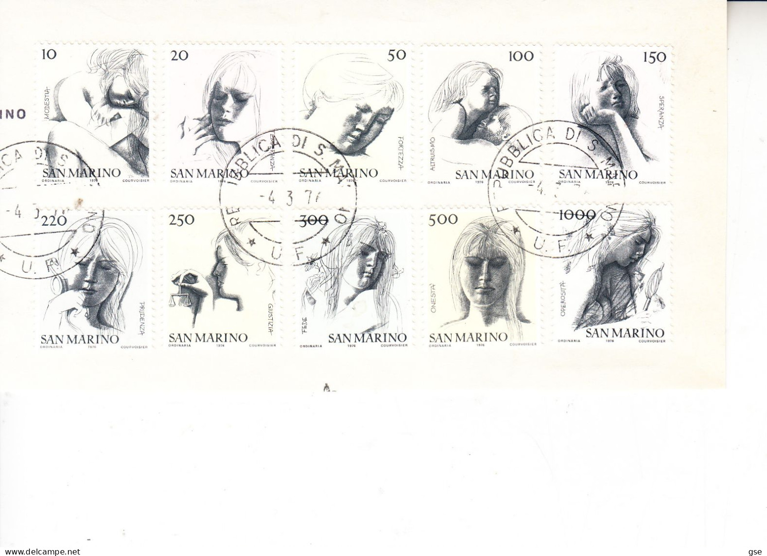 SAN MARINO  1976 - Sassone  953/62° - Pittura - Used Stamps