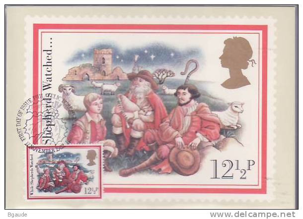 G B  CARTE MAXIMUM NUM.YVERT 1062 NOEL CHANTS - Cartes PHQ