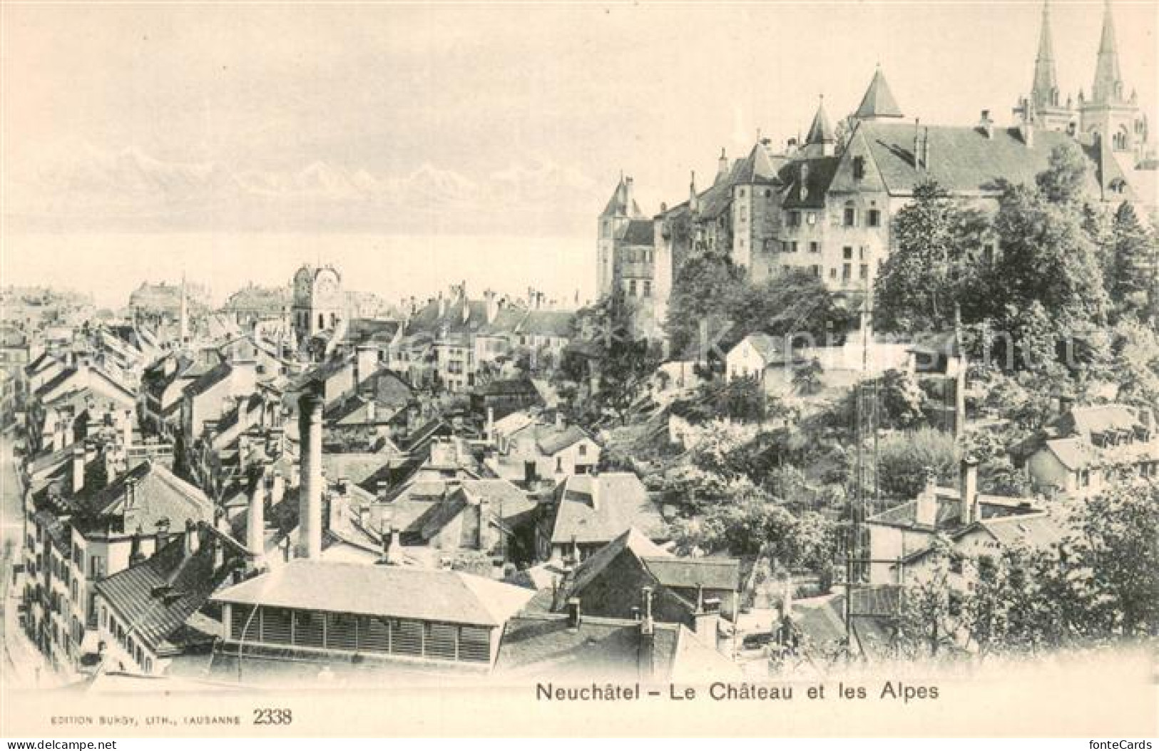 13738597 Neuchatel NE Le Chateau Et Les Alpes Neuchatel NE - Autres & Non Classés