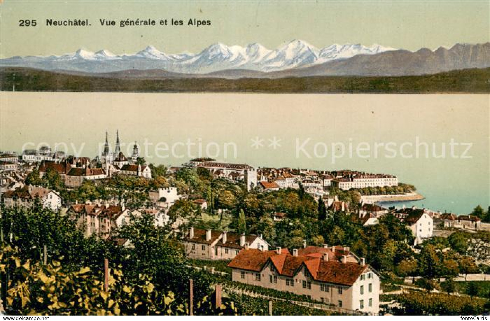 13738587 Neuchatel NE Vue Generale Et Les Alpes Neuchatel NE - Autres & Non Classés