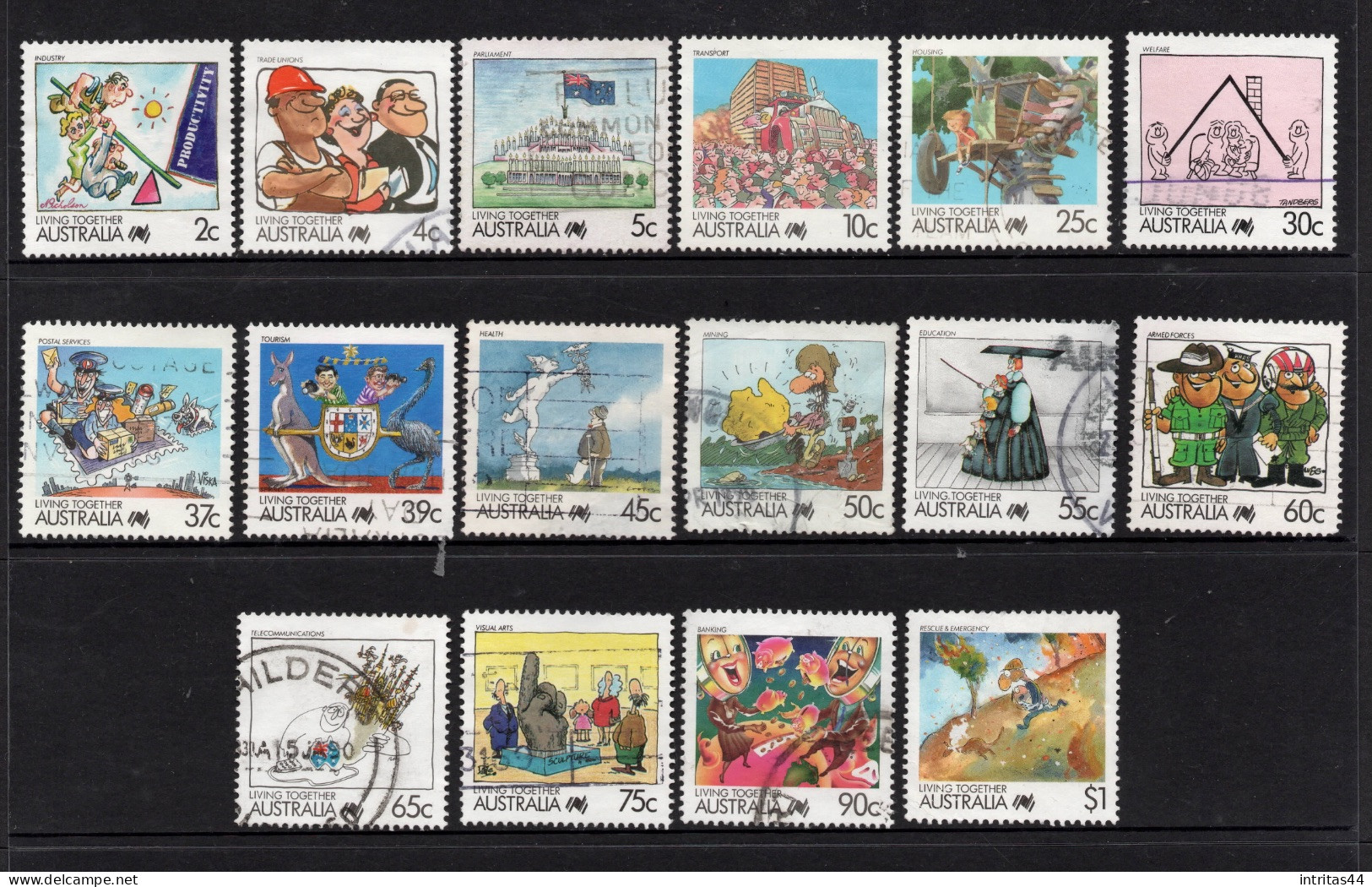 AUSTRALIA 1988   " LIVING TOGETHER "  PART SET  OF (16) STAMPS VFU - Oblitérés