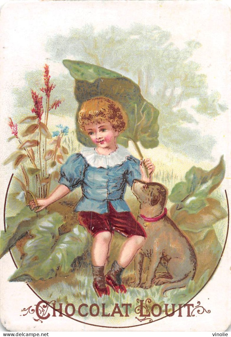 24-1048 . CHROMO. CHOCOLAT LOUIT. ENFANT ET CHIEN - Louit