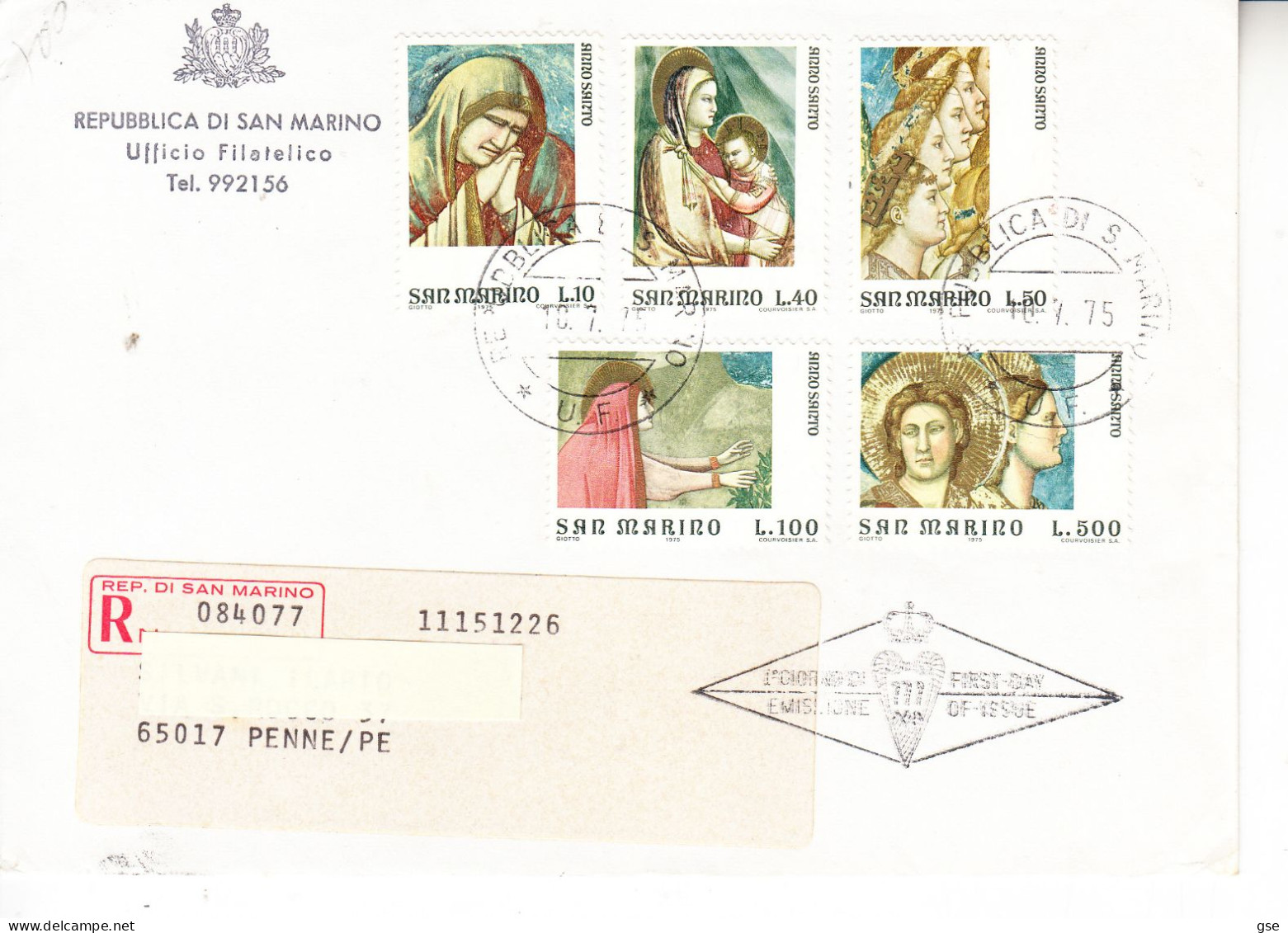 SAN MARINO  1975 -  Sassone  938/42 - Anno Santo - Briefe U. Dokumente