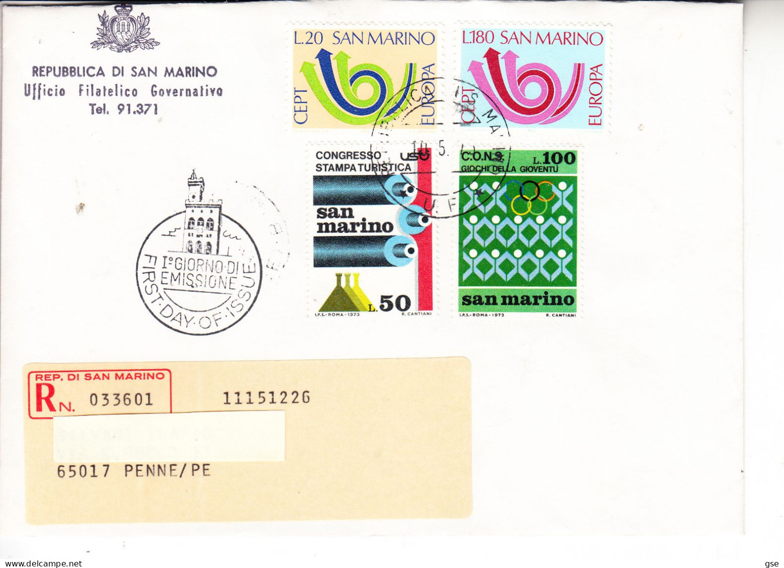 SAN MARINO  1973 -  Sassone 878/9 - Europa - Storia Postale