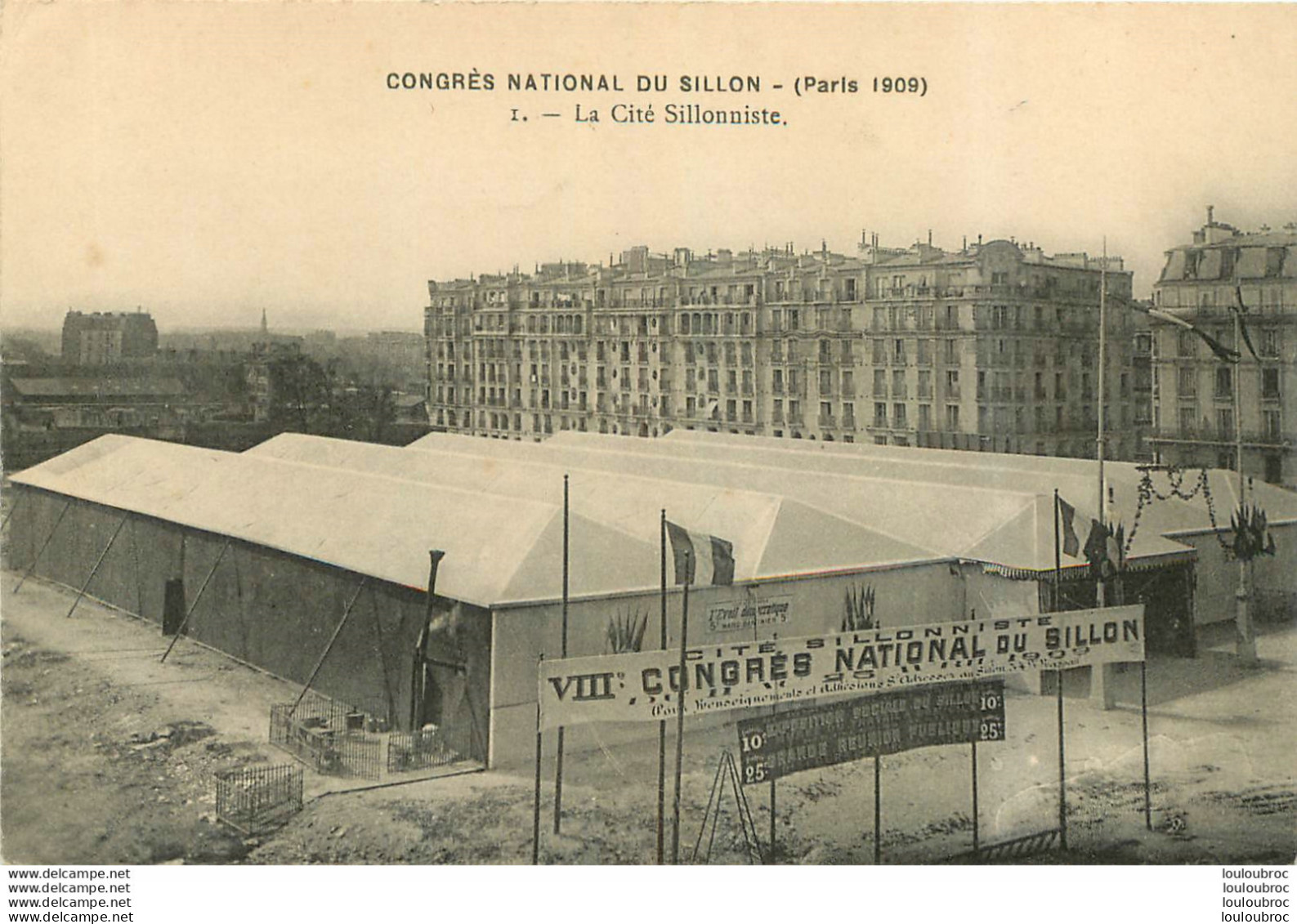 PARIS  CONGRES NATIONAL DU SILLON 1909 LA CITE SILLONNISTE - Otros & Sin Clasificación