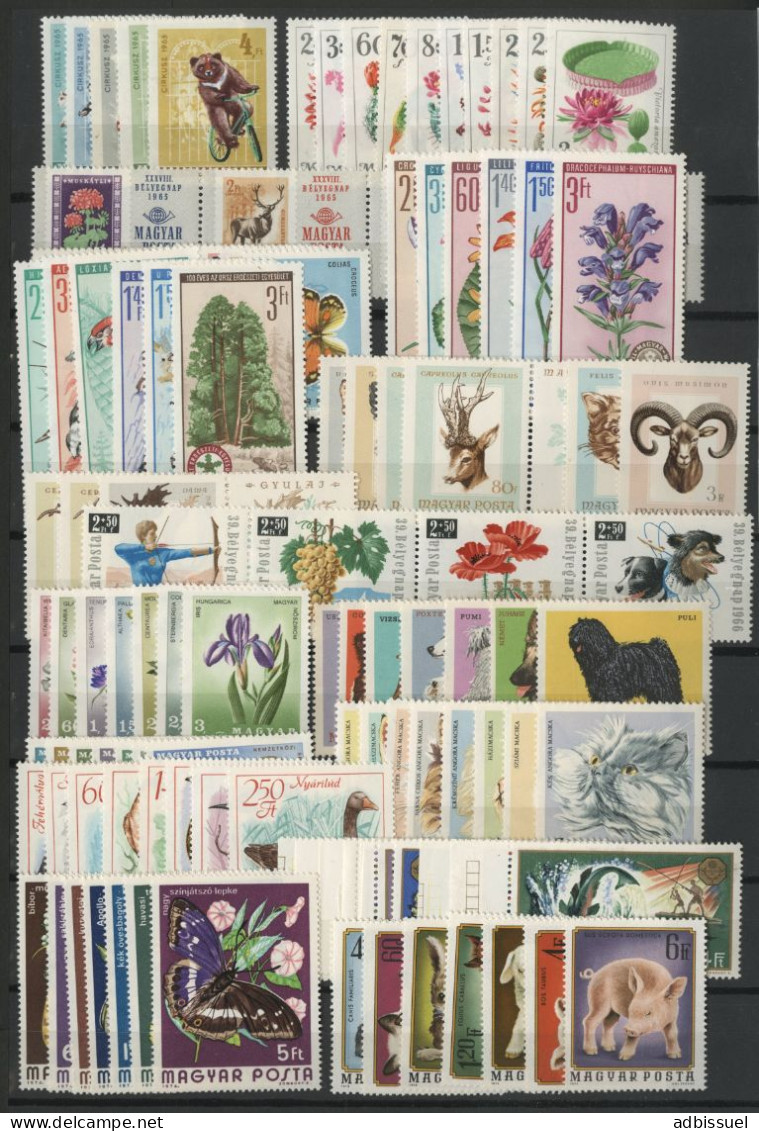 HONGRIE 1946-1974 Cote 351,70 € Ensemble Neuf ** (MNH) Thématique Animaux, Fleurs... Liste Des Timbres En Description - Unused Stamps