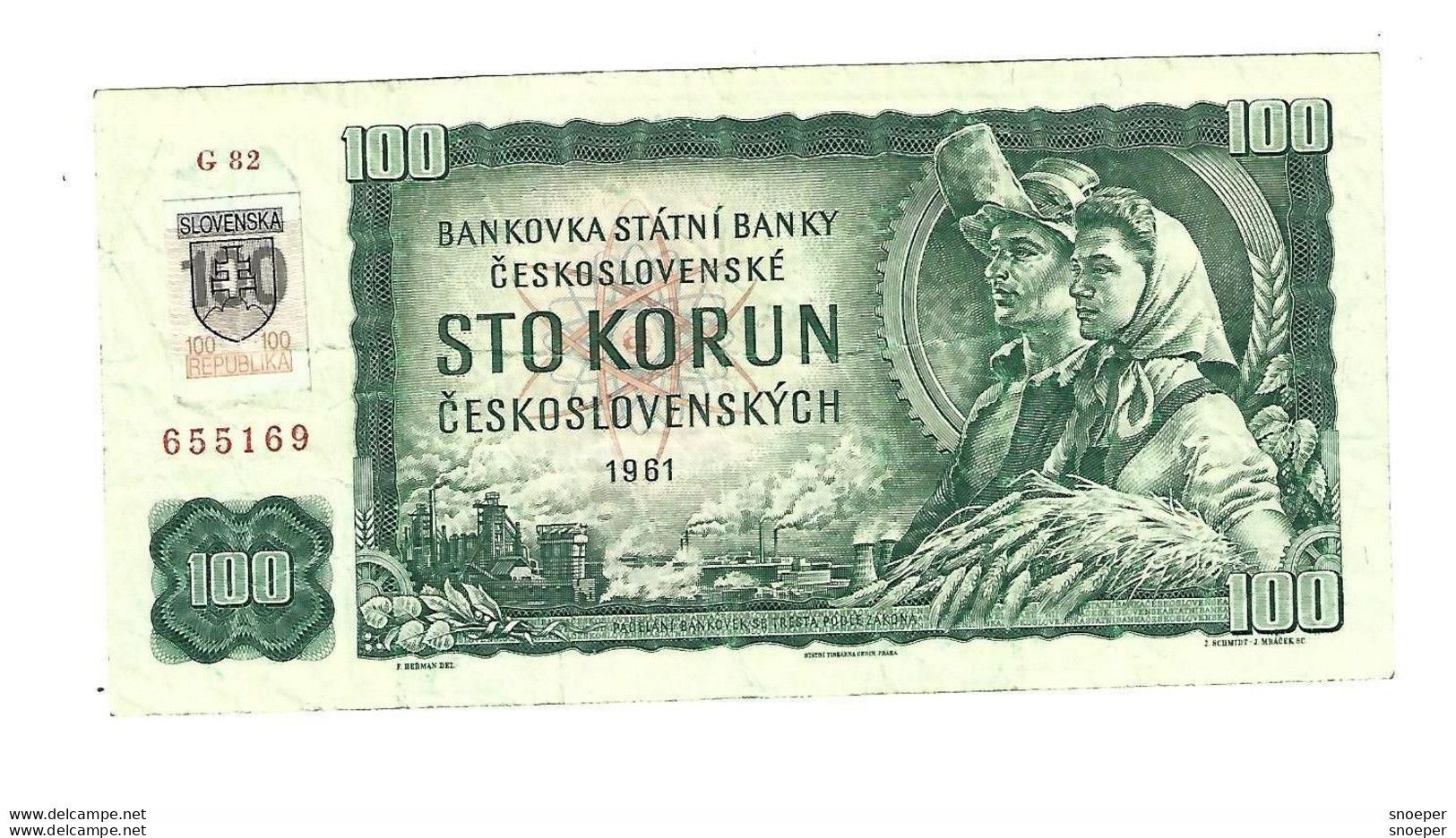 *slovakia 100 Korun 1961  17 - Slovakia