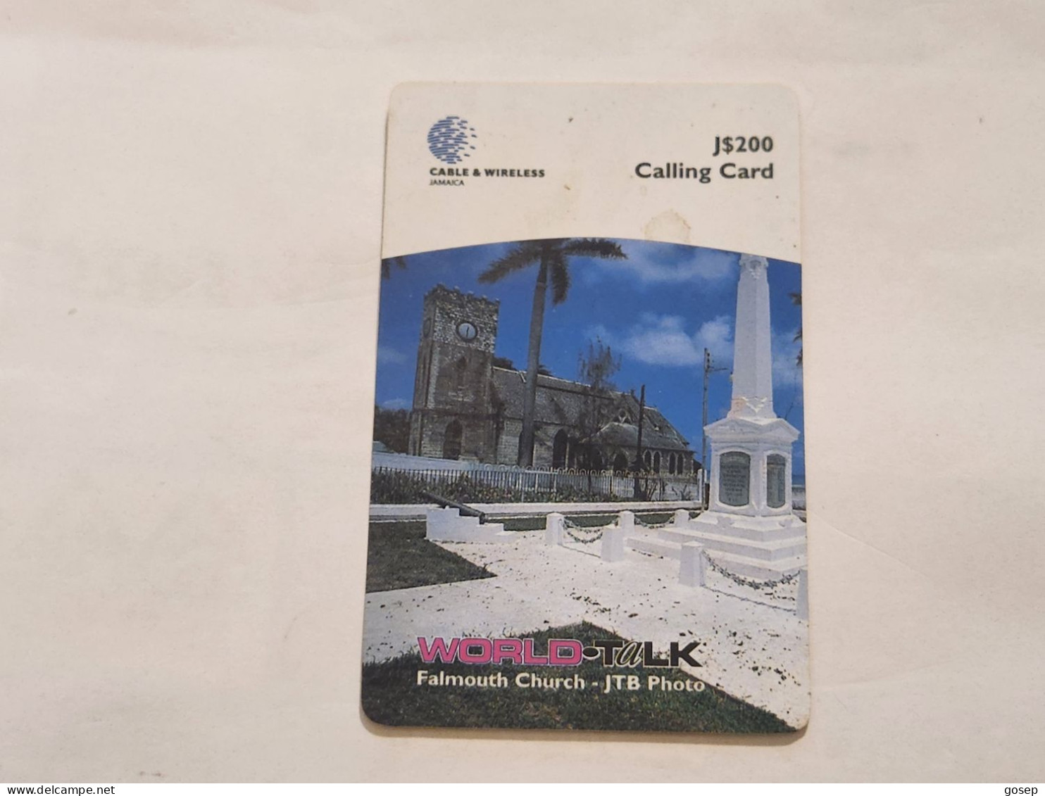 JAMAICA-(JM-C&W-WTK-0079A,JAM-P87)-Falmouth Church-(Plastic)-(56)-(9837-3318-5386)-(J$200)-prepiad Card+1card Prepiad - Jamaïque